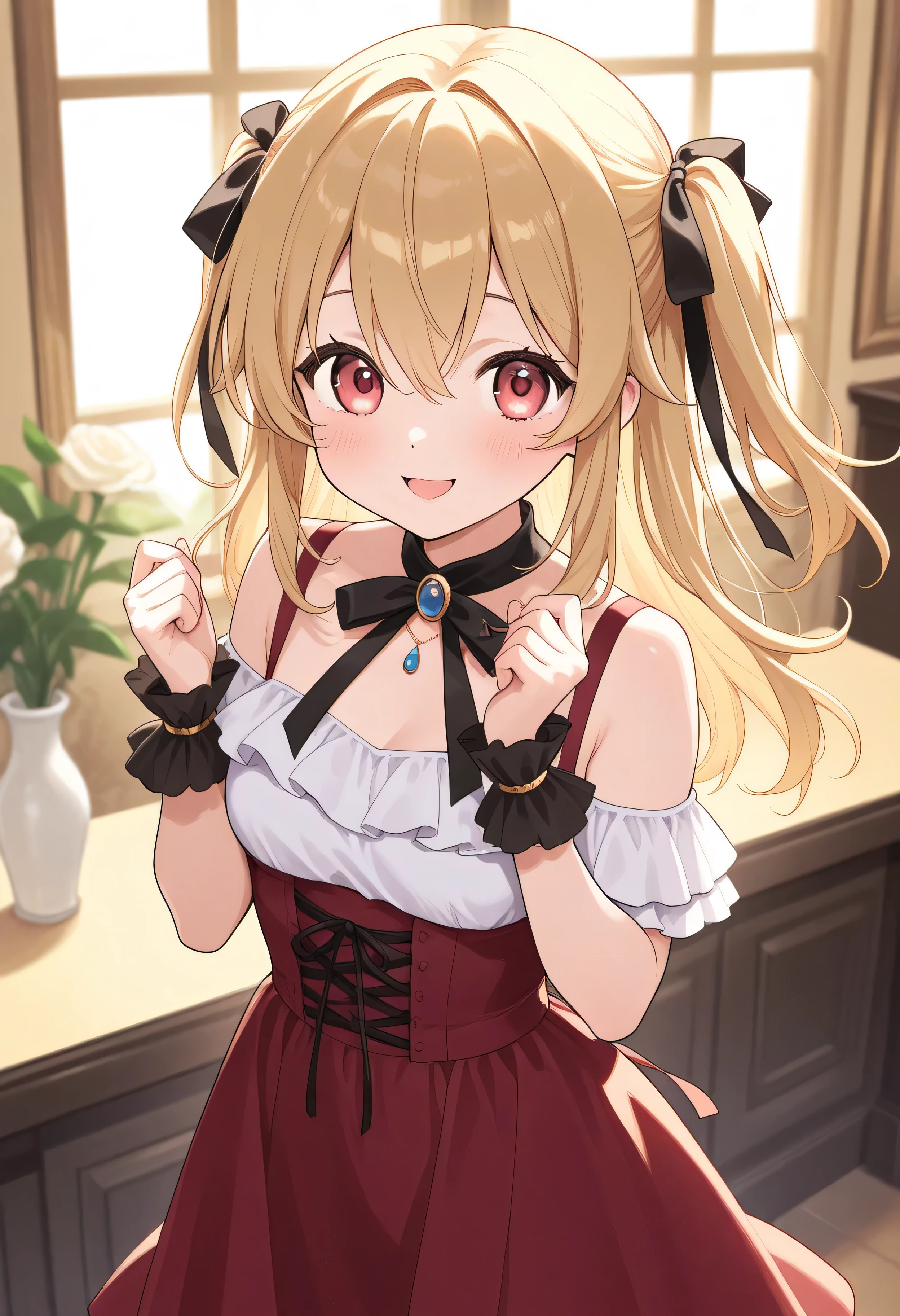 serena,solo girl,Kneeling,blood is flowing from the mouth,