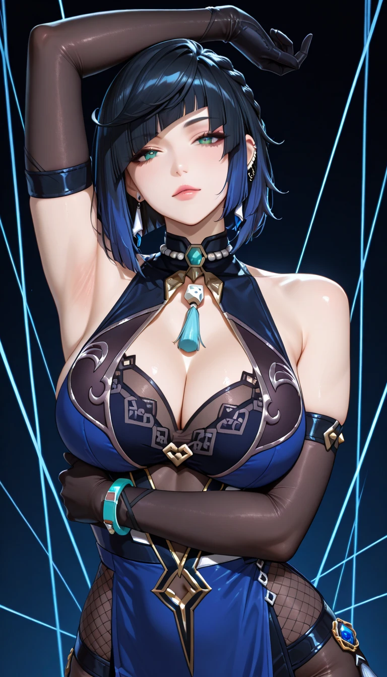 ((masterpiece)),(bestquality),((ultra-detailed)), ((yelandef)), , , (night),looking at viewer, sitting on bed,(blush),