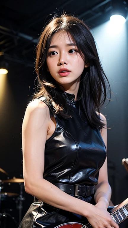 ultra detailed、8k portrait、production art、tank top、leggings、6girls、star night、crowd、nsfw,revealing