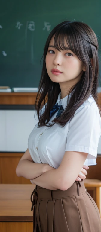 , ((Backwards)), ((Show me your ass)), (masterpiece, Highest quality:1.2), 8K, Young and beautiful girl, 85mm,Official AR RAW Photos, (Baby Face), ((Small face)), ((Big Breasts))、((Show me your boobs)), Detailed , Classroom after school, (((Lying on a desk in the classroom))), Show me your ears、photo shoot, Cute face, Thighs, Embarrassing、smile、 makeup, Film Grain, chromatic aberration, Sharp focus, Face Light, Bright lighting, 10 generations, Detailed face, Background blur、((((((14 year old high school girl))))))、Narrow waist, White dress shirt、Dark blue 、Lift the skirt with your hands, White tiny , Sleeping on the desk, Detailed pubic hair, (Sensual look), ( pose)