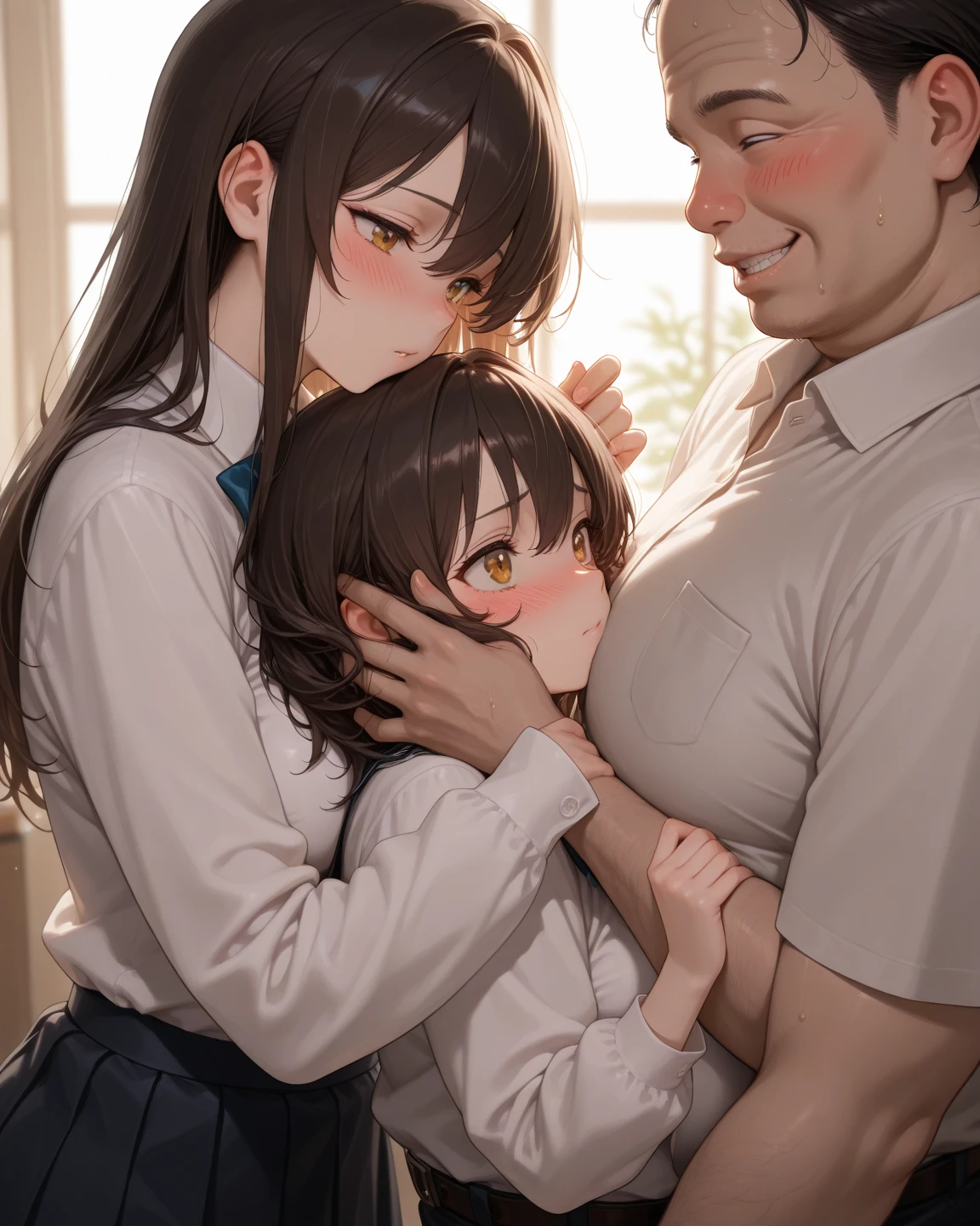    、((short hair　, Black Hair,  blue eyes、されるmaleの子、male、Flat Chest))、Spread your legs、、、、 , (((((it hurts, sad, Breaky, Break, Are crying))))), ((Open your mouth)) , 1 person, trembling,Excess ,Perfect ,(((表現))),panic,Hollow Eyes、Are crying、Watery eye、Anxious expression、,Sweaty,Completely 、skinny,  Roller, 