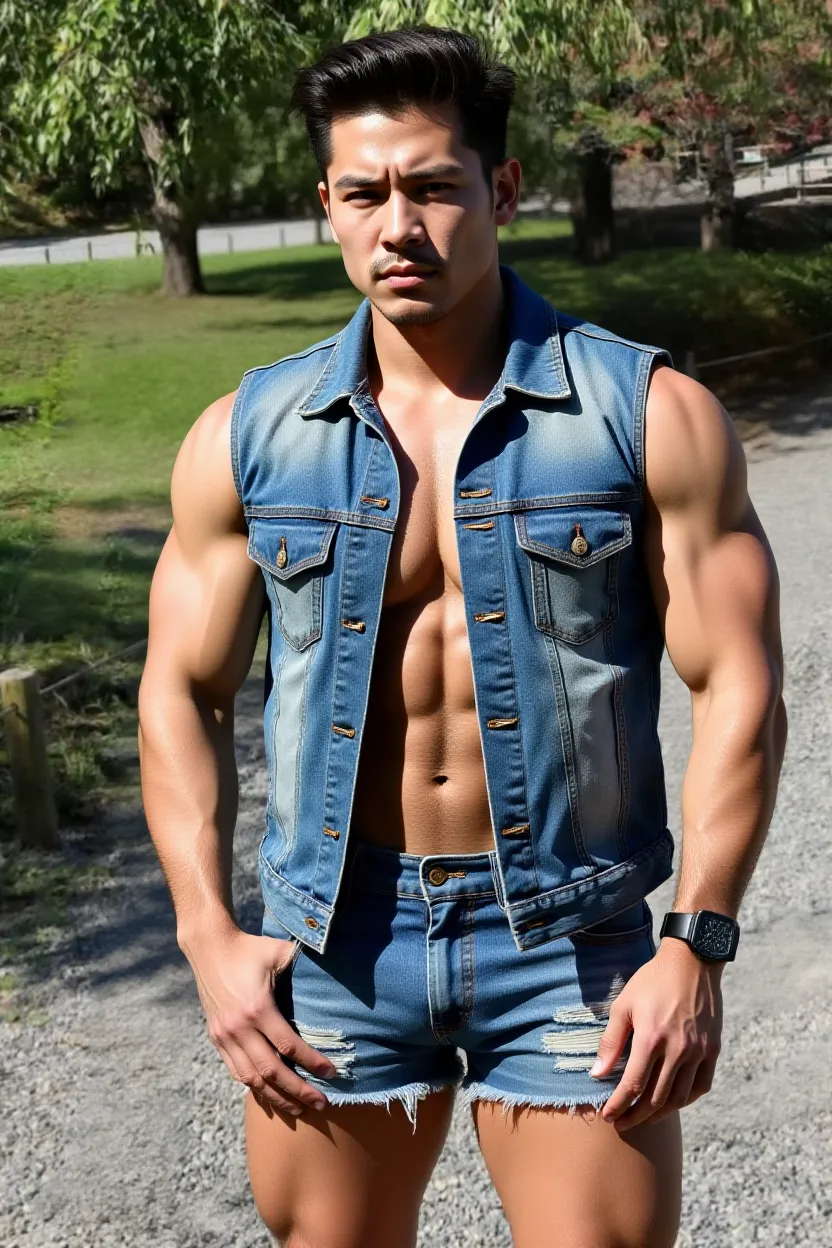 <lora:Diego_GV:1> 1boy, abs, athletic, beautiful boy, beautiful brown eyes, beautiful man, Latino, dark skin, short, straight hair,  An incredibly attractive young brown haired, brown-eyed man shirtless and wearing tight torn pants in his spooky neighborhood at night during a rain storm with clouds, lightening and a large moon in the sky behind him. <lora:muscle_slider_v1:-1>