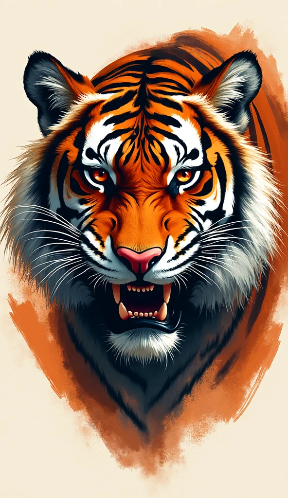 Make a blue and red background with tiger claw marks