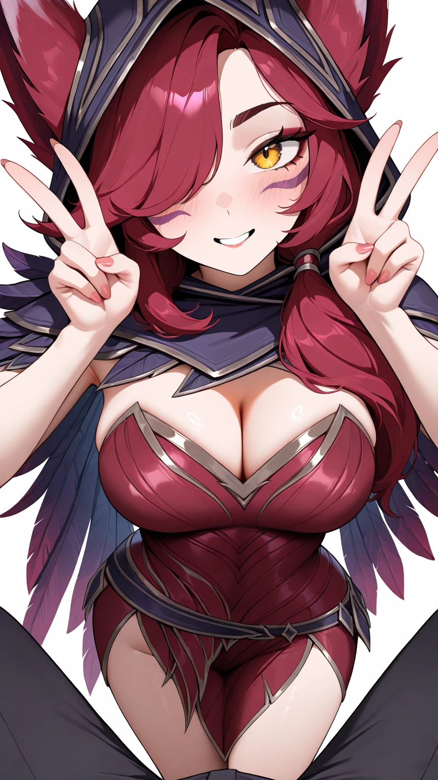 Best light, shiny angle, soft light, ray tracing,Zyra - Crime City Nightmare- League of Legends a high definition, 8k, Detailed face, clutching her , features the same as the Crime City Nightmare Zyra model, red hair, withe clothes, heart-shaped pupils, dilated pupils, eye reflection, high detail, depth of field, UHD, retina, masterpiece, ccurate, anatomically correct, textured skin, super detail, high details, high quality, award winning, best quality, highres, 1080P, HD, 4K, seriousSkin shiny with sweat, blush，excited，naughty face, horny,nsfw,  pose,