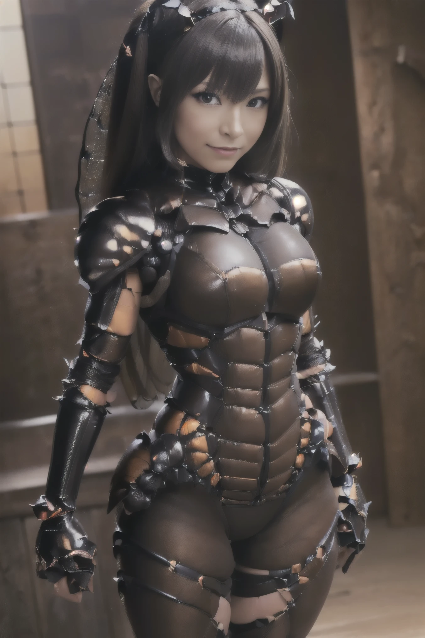 (high resolution,masterpiece,best quality,extremely detailed CG, anime, official art:1.4), realistic, photo, amazing fine details, all intricate, gloss and shiny,awesome many layers, 8k wall paper, 3d, sketch, kawaii, illustration,( solo:1.4), perfect female proportion,villainess, (fusion of dark brown cockroach and lady:1.4), (brown cockroach form lady:1.2), (brown cockroach lady:1.2), (fusion:1.2), (solo:1.4), (evil smile:1.2), muscular, abs, (cockroach brown exoskeleton bio insect suit:1.4), (cockroach brown exoskeleton bio insect armor:1.2), (brown transparency cockroach wing:1.4), (brown cockroach antennae:1.3),