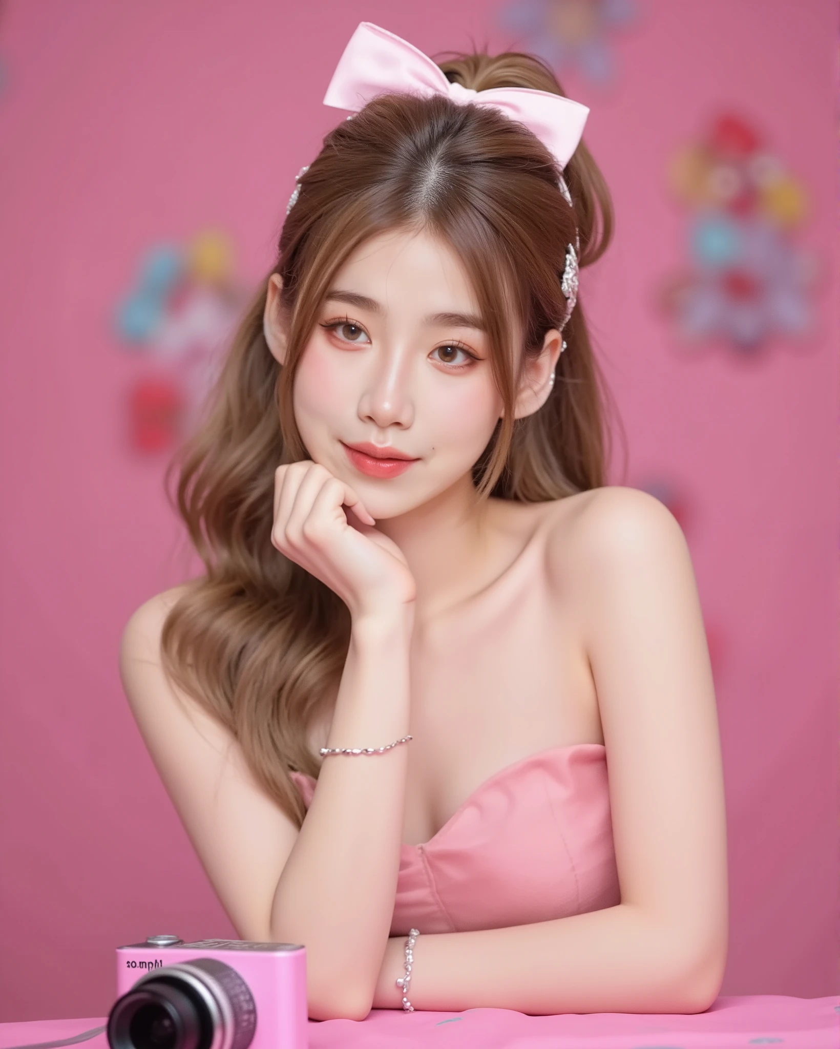 A beautiful young woman, smiling, studio portrait, soft lighting, highly detailed, realistic, cinematic, 8k, sharp focus, intricate details,  photorealistic, hyperrealism, depth of field