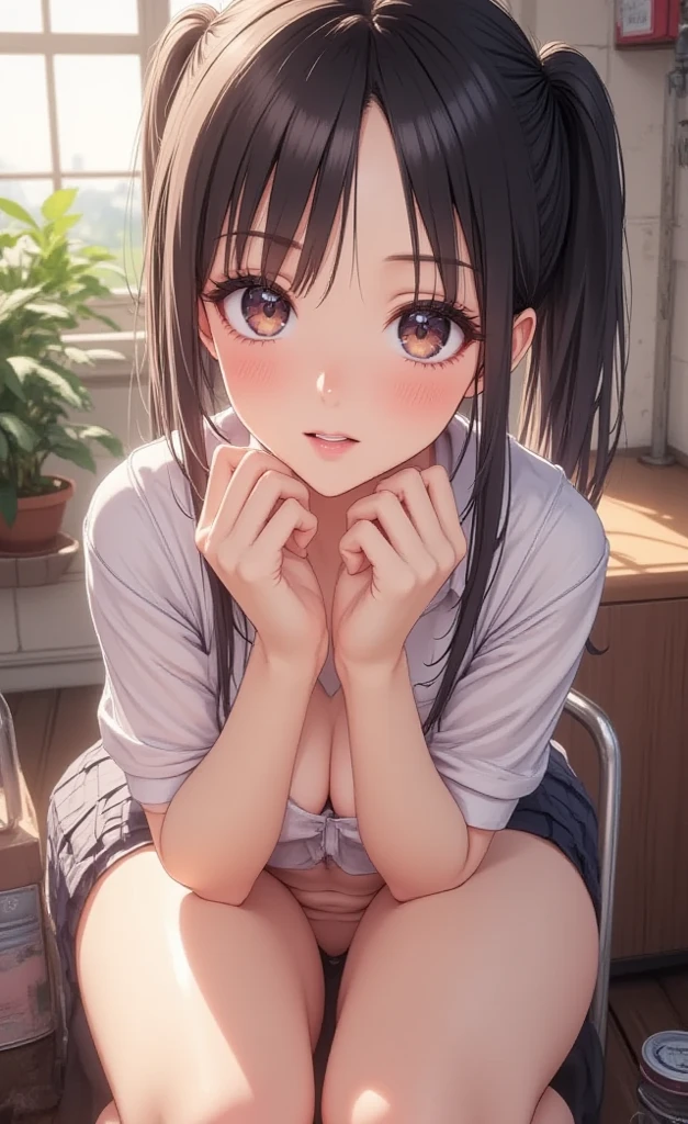 Browsing Caution,Highest quality、In 8K、masterpiece、Hmph、Ultra-high resolution、RAW Photos、(Realistic:1.3)、Natural soft light、(Written boundary depth)、thin、(whole body:1.2)、Detailed face and eyes、Realistic、Sharp pupils、Inside the warehouse、(Dynamic action poses)、Young Face、Beautiful 17 year old girl、Glowing Skin、(Heavy bangs:1.5)、Beautiful black hair、Red Eye、(blush:0.7)、((Embarrassed face:1.2,blushする:1.8))、(Crying face:1.5)、Sweat、(Completely :1.8)、(Thighs Thighs Thighs Thighs:0.8)、(:1.7)、((Top View:1.4)))、( :1.4)、(Small Nose、Small Nose)、((vagina、Sex:1.5、Capable person))、Attractive waist、(Overflowing  fluid:1.5)、((bed、bedに横たわる:1.5、Sleep on your back:1.4、Lie:1.2))、(Put your  together:1.1、 accumulated between her :1.2)、(((Titty :1.5)))