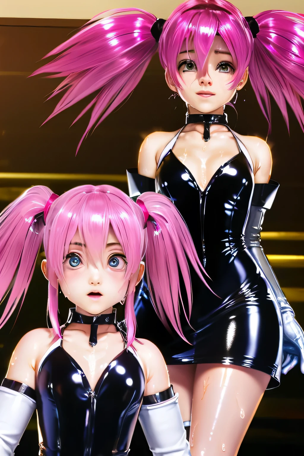 1girl, sticking out her tongue pink  with a cat ears on her head and a pink wig and stockings, best quality, ultra high res, (photorealistic:1.4),(RAW photo:1.2), (photorealistic:1.4),(masterpiece:1.4),(best quality:1.4),ultra high res,HDR,8k resolution, blush, , breasts, grey hair,jacket, large breasts,  , long hair, pink , rifle, street,best quality, ultra high res,(masterpiece:1.4),(best quality:1.4),ultra high res,HDR,8k resolution,  blush, , breasts, grey hair,jacket, large breasts,  , long hair, mosaic censoring, pink ,  rifle, simple background, dslr
