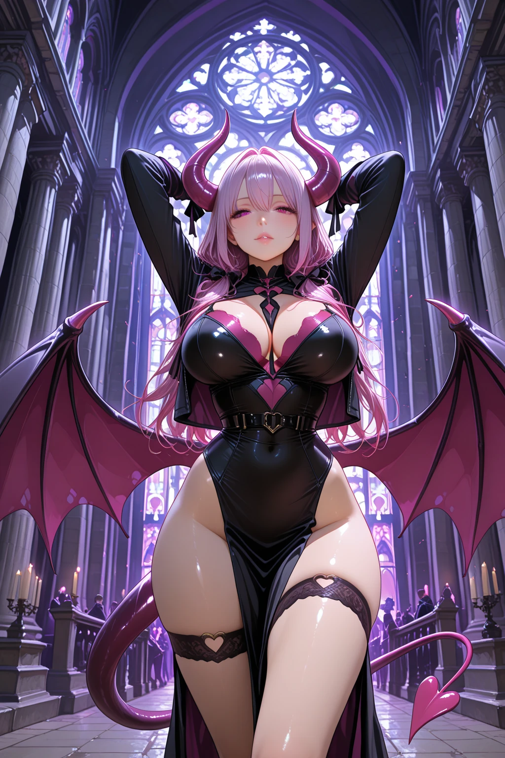 Dragon ear,1girl,full body,from below, solo focus,, (masterpiece, best quality, high quality, highres, ultra-detailed), , smile, thight costume