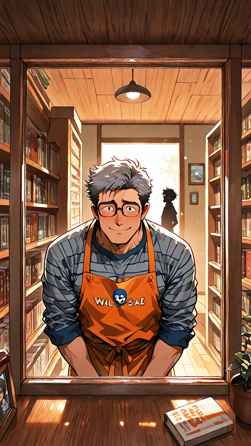 Berdly from Deltarune, professional art made by twistedscarlett60, 1boy, solo, male, avian, bird, avian tail, bird tail, blue body, blue feathers, feathery, blue skin, fully blue skin, completely blue skin, fully blue body, artist:twistedscarlett60, glasses, thick thighs, ass, oversized ass, thick asscheeks, library, school library, pants, tight pants, yoga pants, white shirt