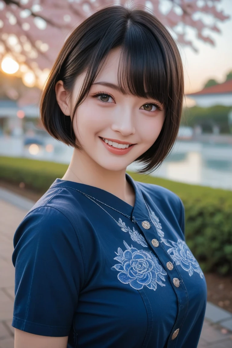 closeup shot , Best picture quality (8K, high resolution, Masterpiece: 1.2), super detailed,  215 Short Hair, 16-year-old woman, 

situation: Waiting for the fireworks to start on the riverbank at dusk、Enjoying a picnic with friends and family。
clothing: Brightly colored yukata、band、can。Hair is upstyled、Wear a hair accessory that matches your yukata。
angle: With a riverside landscape in the background、Photographing a yukata from a wide angle。Relaxing on a picnic sheet、Close-up of a friend laughing together。The evening sky slowly々It gets dark、Reflecting the sense of anticipation as the fireworks begin。

Close-up of face 

, random cute pose ,big eyes ,Puffy eyes ,  Heart Pupil, blush  , huge shy smile , salute
