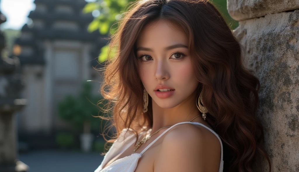 Oriental women，choker necklace,  girl with big eyes, selfie of a young woman, Chamber eye,  Natural makeup, staring right into camera, face with artgram, Subtle makeup, Great full body photo,, Beautiful angle, Attractive posing,   pose, entire body image, full bodyesbian, full body shot of, black haired goddess, High detail, satisfied pose, Wear a beautiful dress，boots, a skirt, Boots