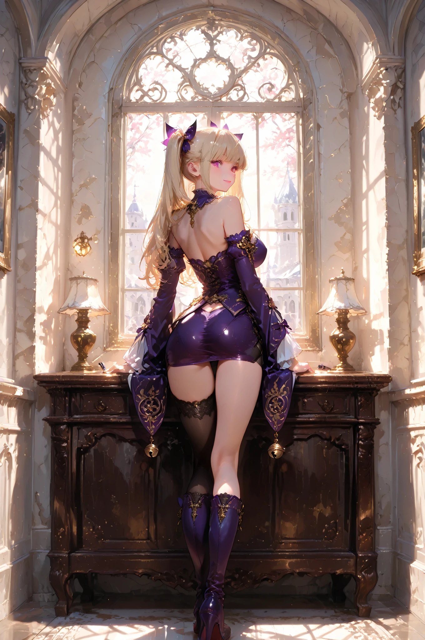 (hyperrealistic), (high resolution), (8K), (extremely detailed), (best illustration), (beautiful detailed eyes), (best quality), (super detailed), (masterpiece), ((detailed face), solo, 1 girl, 40 years old looking at the audience, detail, detailed face, pureerosfaceace_v1, smile, bust, luxury lingerie, focus on thigh root, ((camel toe)), ((bumps)), ((big breasts)), long legs, thin waist, super fine makeup , super-fine lining, legs apart