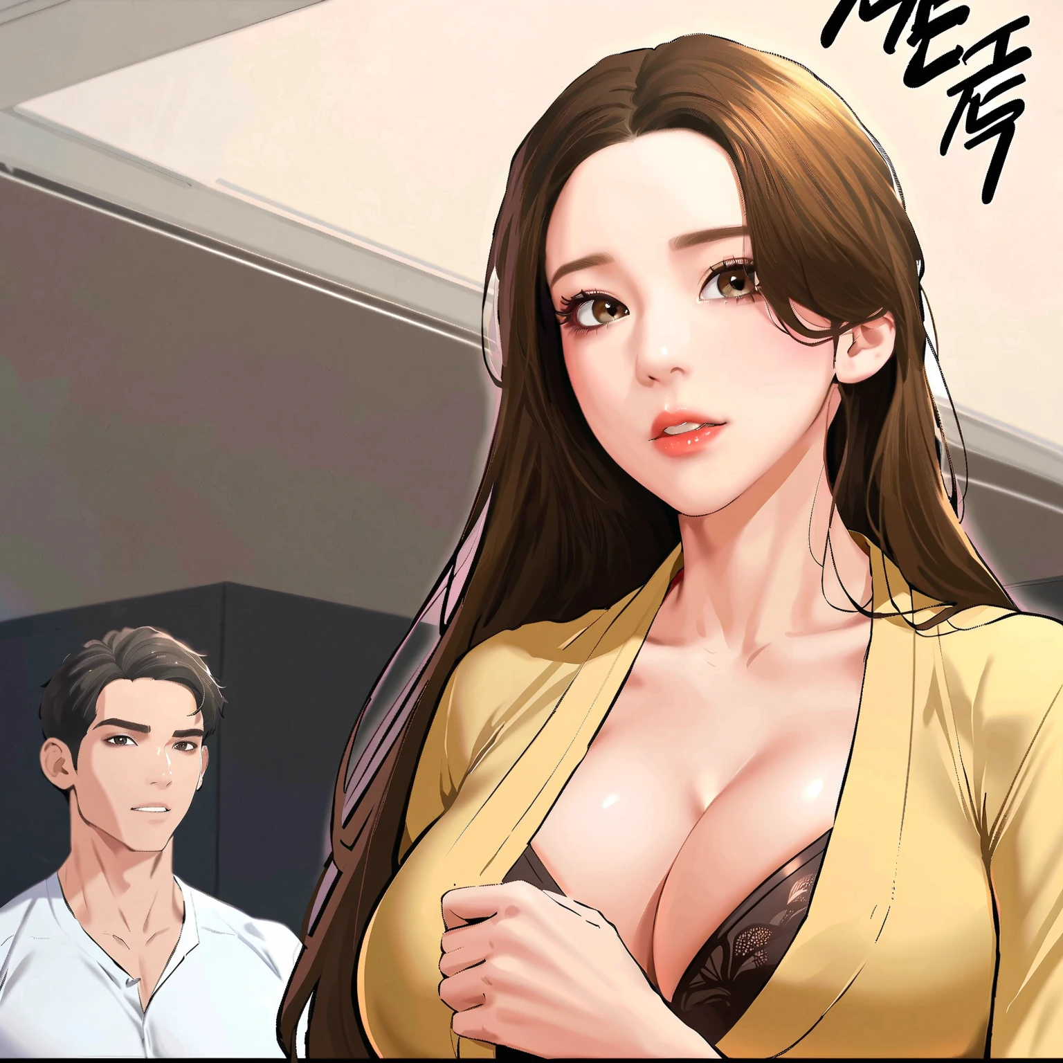 The beautiful girl in lace top and leggings is sitting astride a pile of skeletons in the center of the picture. She is holding a trembling sausage with juice squeezed out in her hand and smiling. There are multiple comic storyboards in the background，cbt, sausage ,sausage insertion,Sexy, trampling sausage with high heels heel,(masterpiece, best quality:1.2)，1 beautiful girl,sexy，comic storyboard:2, leggings, sit astride, axially symmetrical:2, ,，sounding，cbt，hold，smile，colorful，leggings，thin gap，，insertion，trembling，juice，spray， Long hair,Lace top,Sexy, Shiny leggings, High heel，cleveage, trampling, in forest, saliva , Mucus，