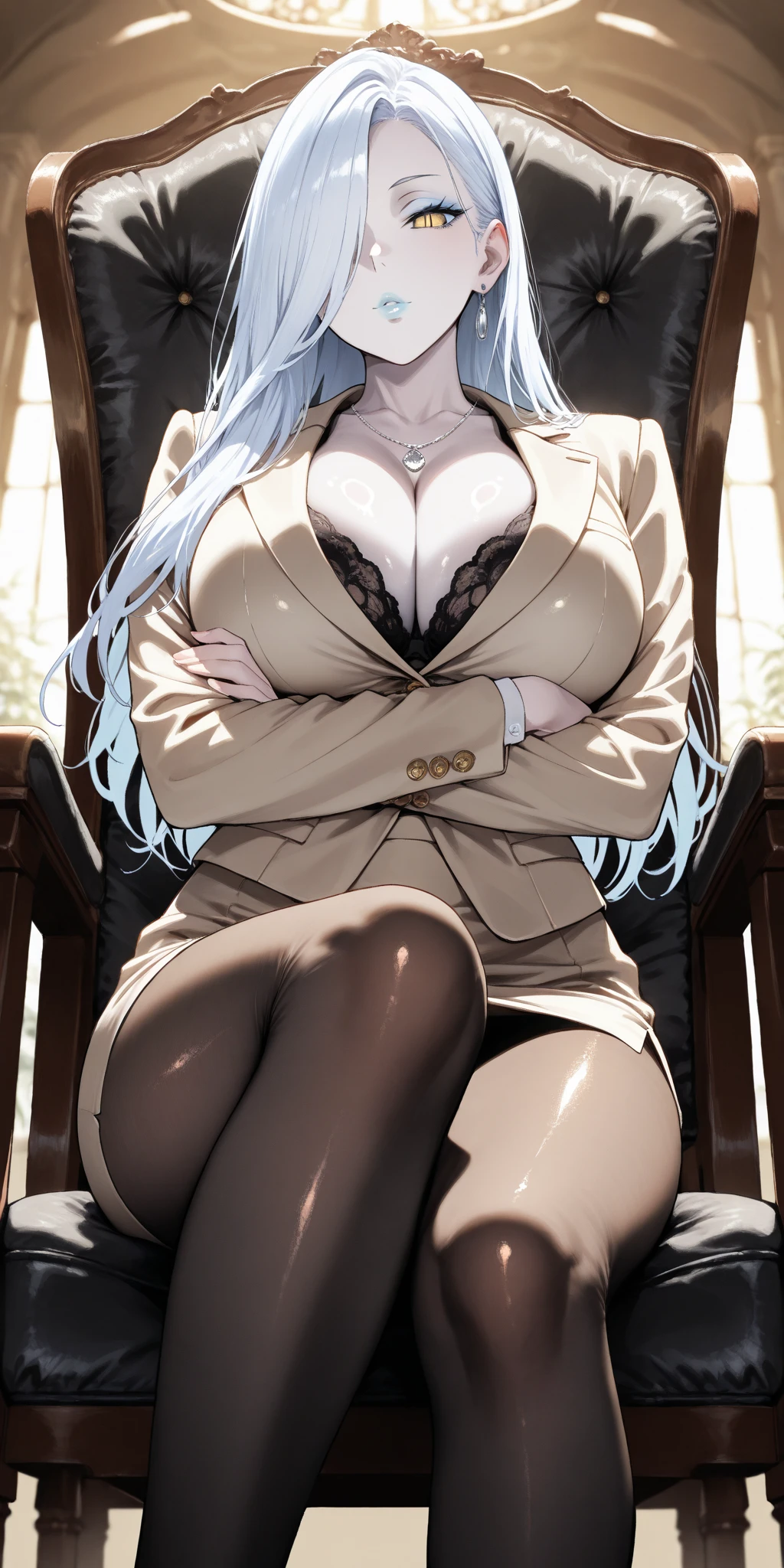 8k quality，Ultra HD，Stunning mature beauty,Intellectual elegance，((White doctor's robe)),Brown hair,(best quality,masterpiece:1.2),Half-length photo,Perfect body,Ultra-clear,Exquisite facial features,Extremely detailed,Bokeh)，Medium-sized ?????，Female Doctor，In the hospital，1lady solo doctor, /(labcoat sweater/), mature female, /(black hair/), blush kind smile, (masterpiece best quality:1.3) delicate illustration ultra-detailed , ????????????? BREAK /(hospital hallway/)