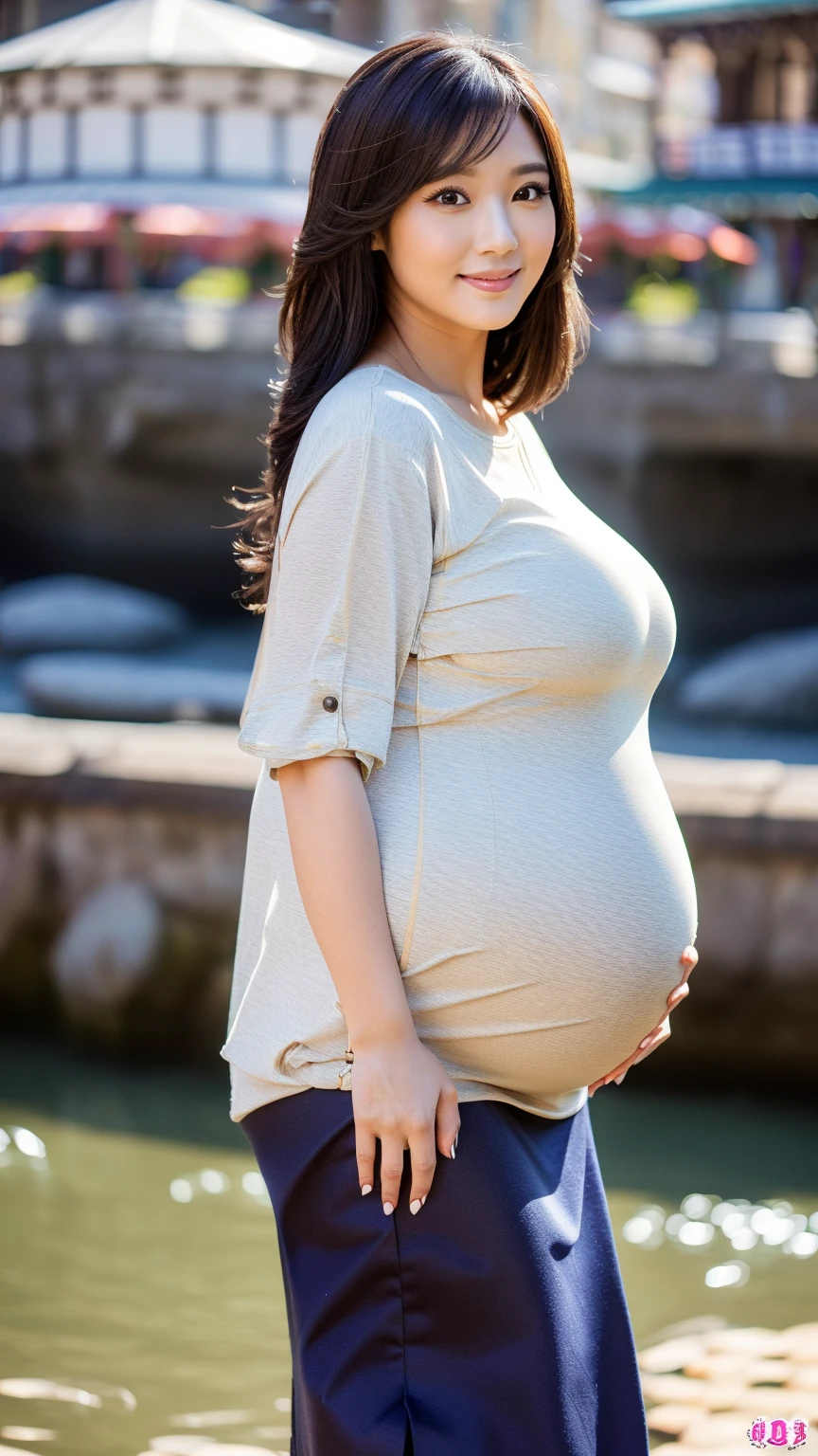 A  girl being pregnant 