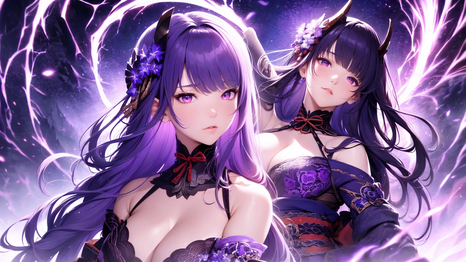 Magic Warrior, purple and blue hair, anime girl in sexy costume posing in front of full moon, two beautiful anime girls, anime girl, nightcore, anime style 4K, best anime 4K Konachan wallpaper, two pure moons, twin tails, ultra hd anime wallpaper, 4k anime wallpaper --auto --s2