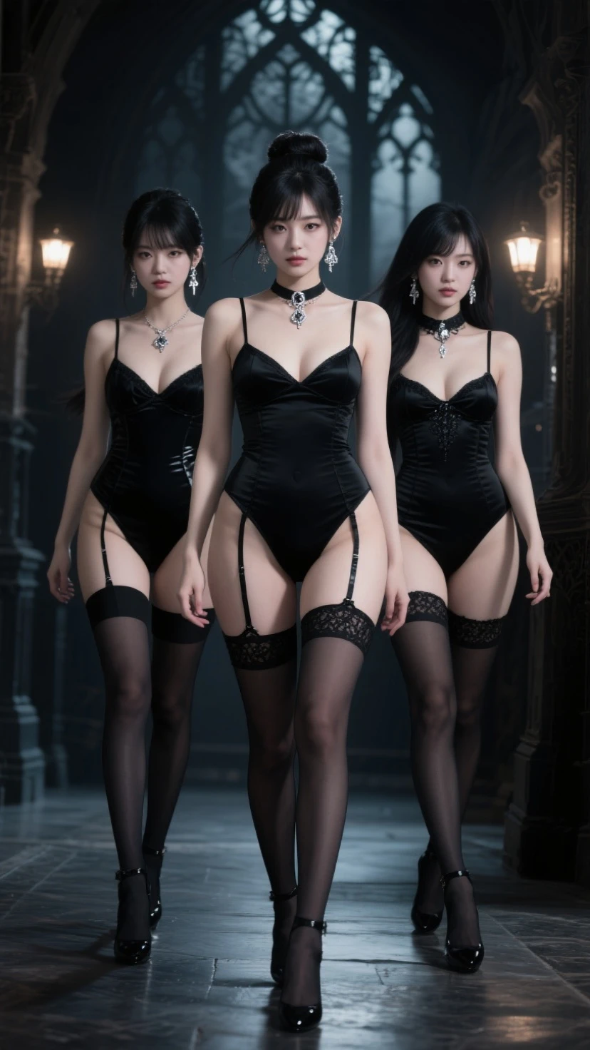 8K，Highest image quality，Full body photo，Beautie，sexly，large tits，plumw，Ball head，Black silk big breasts，high heel shoes，1 woman