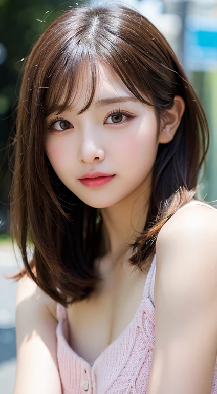 finely detail, hight resolution, hightquality、Perfect dynamic composition, Beautiful detailed eyes,poneyTail,Natural Color Lip,Kamimei、20 years girl、1 persons、 skin、Glowing hair、masutepiece, Best Quality, Illustration, Ultra-detailed, finely detail, hight resolution, 8K、The correct state of the human body、randome pose、Gravure Model Pose，Hair soaring in the wind、,length hair,Big Tits，gigantic cleavage breasts, Red lace ,Bold sexy poses,Colossal tits、up of face