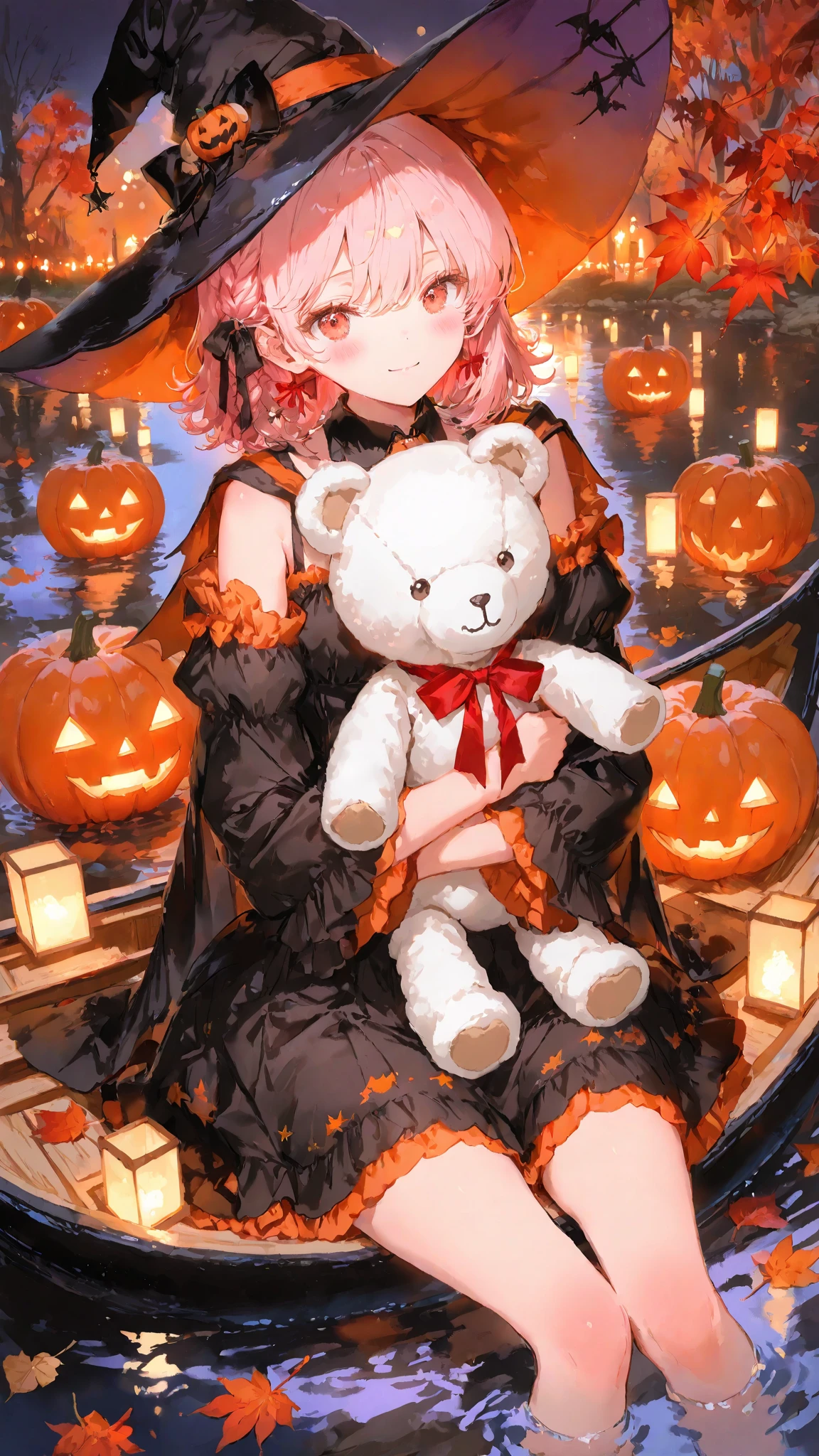 masterpiece, ((exquisitely illustrated)), masterfully rendered, intricately detailed,

Iroha, a cute girl with soft pink hair and a short braid on the right side near her ear, adorned with a black ribbon, with warm red eyes, sitting or reclining in a casual changing pose. she stretches her legs forward, wearing a slightly translucent outfit that subtly shows soft skin. a fluffy white teddy bear with a red ribbon rests nearby. her expression is playful or slightly surprised, in a cute, cozy room.

soft light gently illuminates her thighs and outfit with warm orange and yellow tones to enhance fabric texture, while the scene is colorful yet harmonious, prioritizing skin value. high-angle composition, soft ambient light, minimal haze, in Anmi style. /4K.s†
