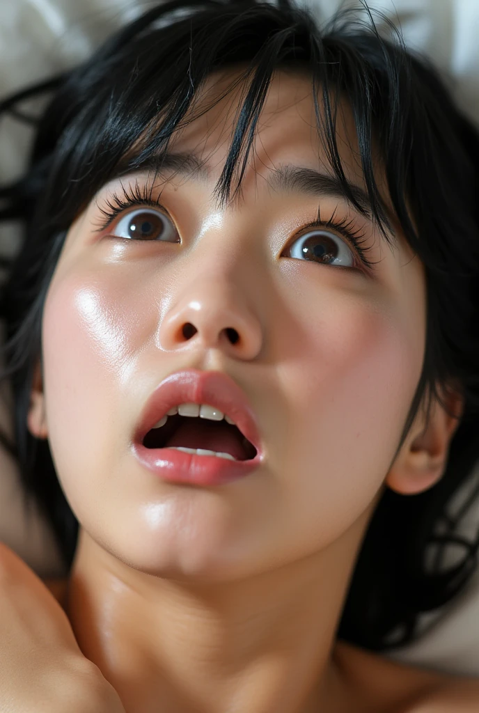 ,((())),woman、Man behind,standing,(((man is a woman)))、(((Sad face)))、(((Wet Face)))、Short Bob Hair、Large 、Big