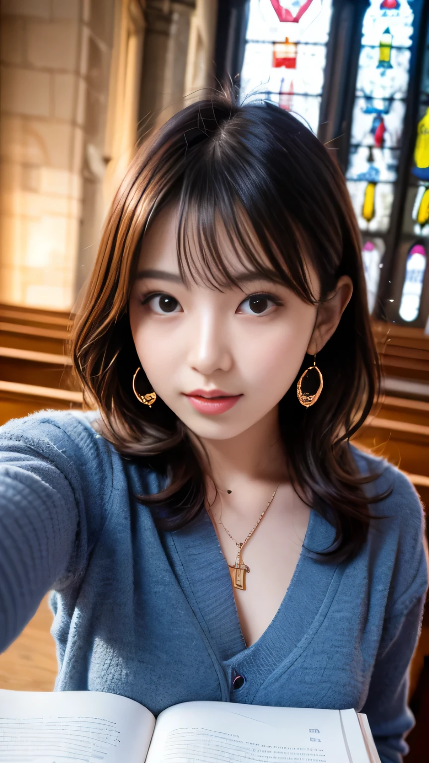 (highest quality、8K、32k、masterpiece、nffsw:1.2)、photo of cute japanese woman、very short bobbed hair、Upper body、surface focus、necklace、From above、don't look at the audience、(realistic、Photoreal:1.37)、smile、smile1 girl、Shot in natural light、Physically based rendering、excellent image quality、High resolution、1080P、(clean face)、(Detailed  description)、(detailed description of ha(Masseter muscle part)、(Detailed CG)、 extreme light and shadow、masterpiece、Rich details、(exquisite features)、(best image quality)、(masterpiece)、(detailed eye)、delicate clavicle、Versatile poses、profile、white wall、Taken in front of the white door、(A room with a white wall and a window)、earrings、white wall、Taken in front of the white door、 room with a white wall and a window)、laughter、Spring clothes、 shortcut、short hair、((Dark pink hair color))、((white blouse))