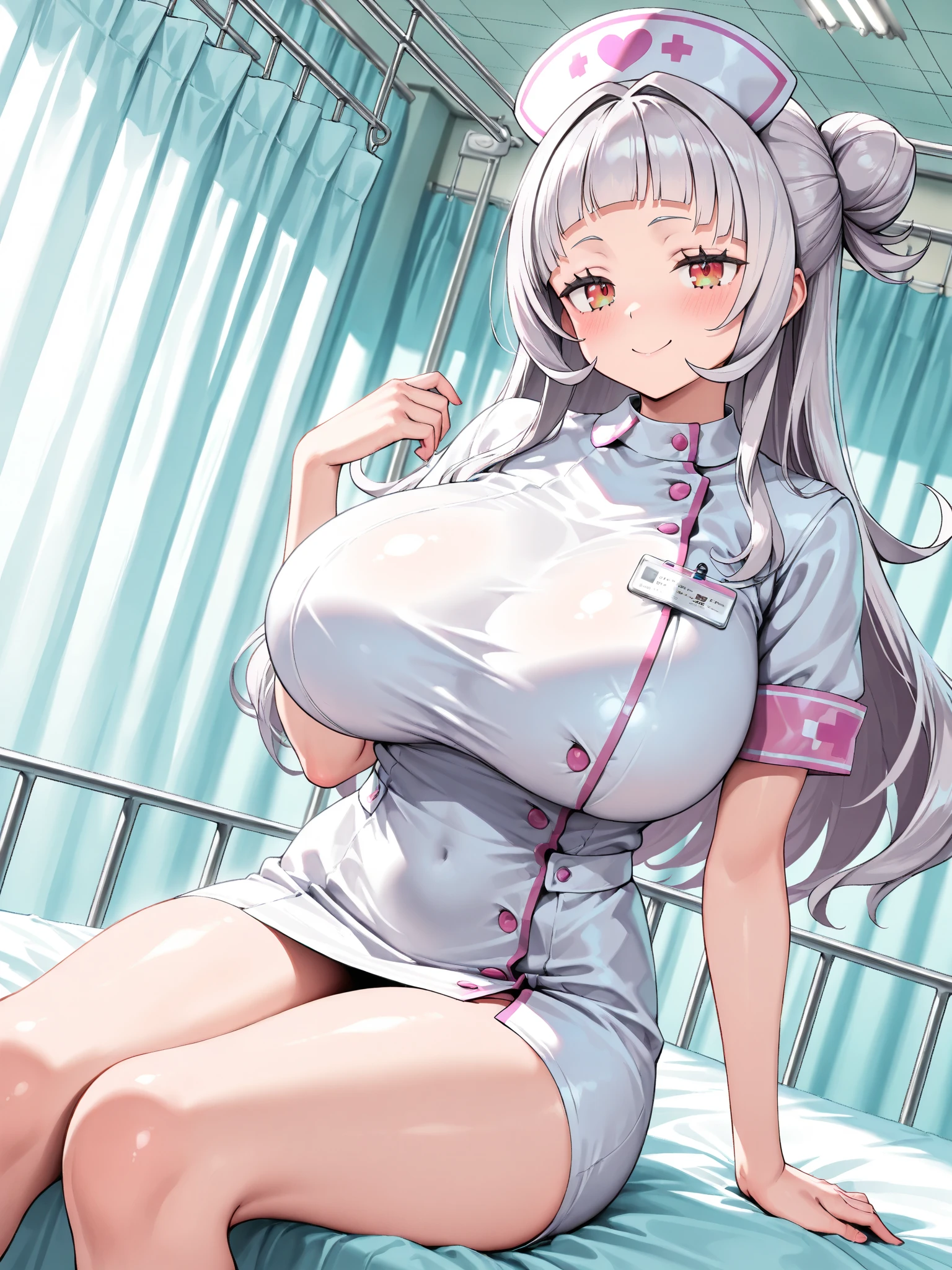 nurse、Waist-length hair tied in a high ponytail、Move the tick part to the side、Big breast beauty（Tall Woman, Slim figure, Firm breasts）、Estrus、 、Reproduction 、ＭSpread your legs、A girl straddling a man backwards、A girl being held up by her thighs、 in （The  reaches the ）Inserted（ＳＥＸ）、in the middle、 Dripping from the 、Showing 、Thin pubic hair、Open your jacket、Show your breasts、 、Dripping saliva、Red cheeks、Dementia smile、close your eyes、A close-up look at thighs from a low angle、、Cowboy Shot、Front facing,Realistic photos、、、、Front tucked up、From below、、