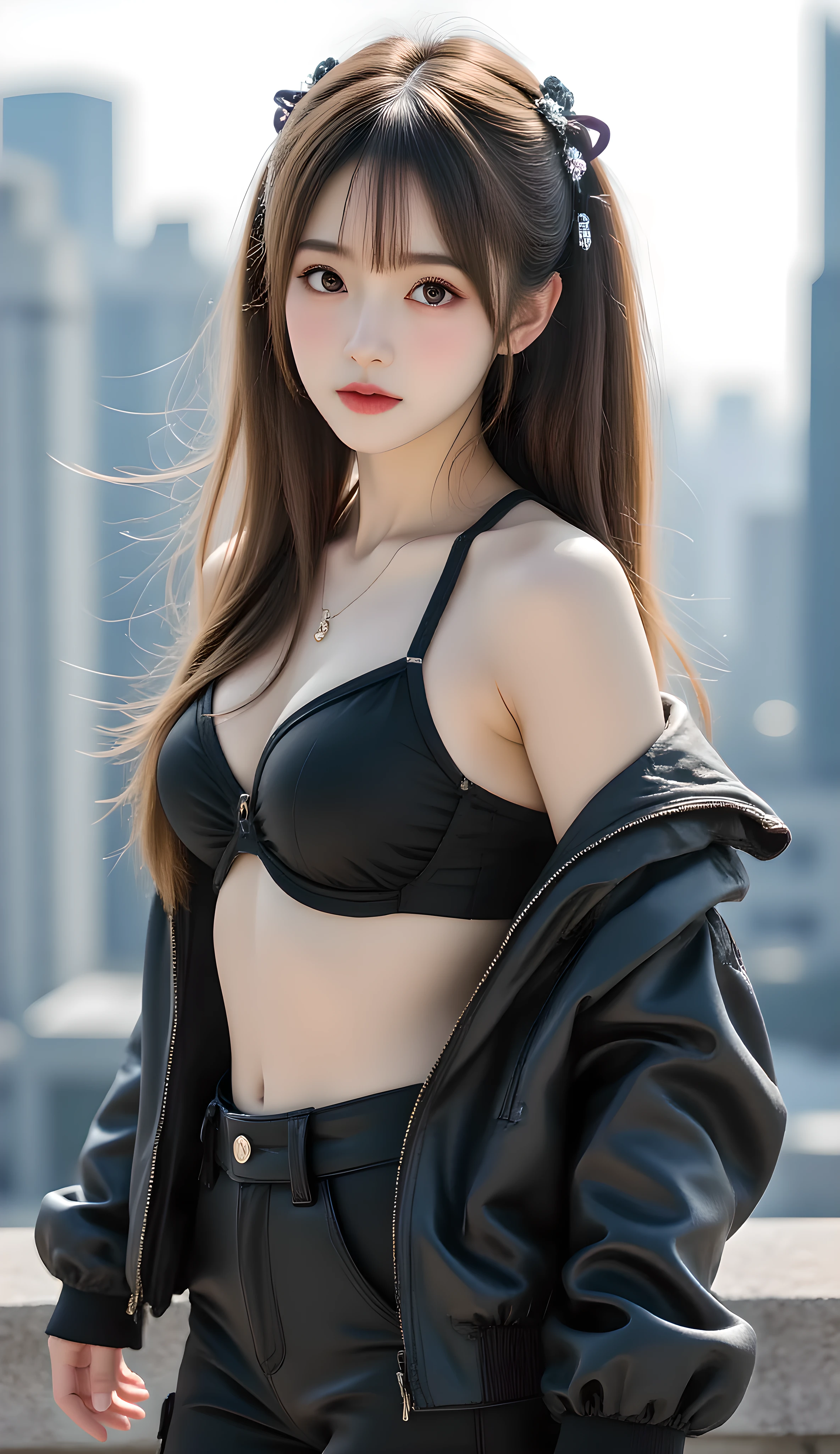 The character costume is KPOP, Hallyu, K-pop anime art style, Hallyu frontline style, Hallyu art style, kpop style, official artwork, Chibi art, Pisif, Blackpink style, cute.     KPOP artwork in various poses, The popularity of Pisif art station, 16 year old chibi, No watermark, Extra close-fitting , , extra short clear top Strapless, cleavage, style clothing cyberpunk, smallest short short, wide angle, short top, very short, 