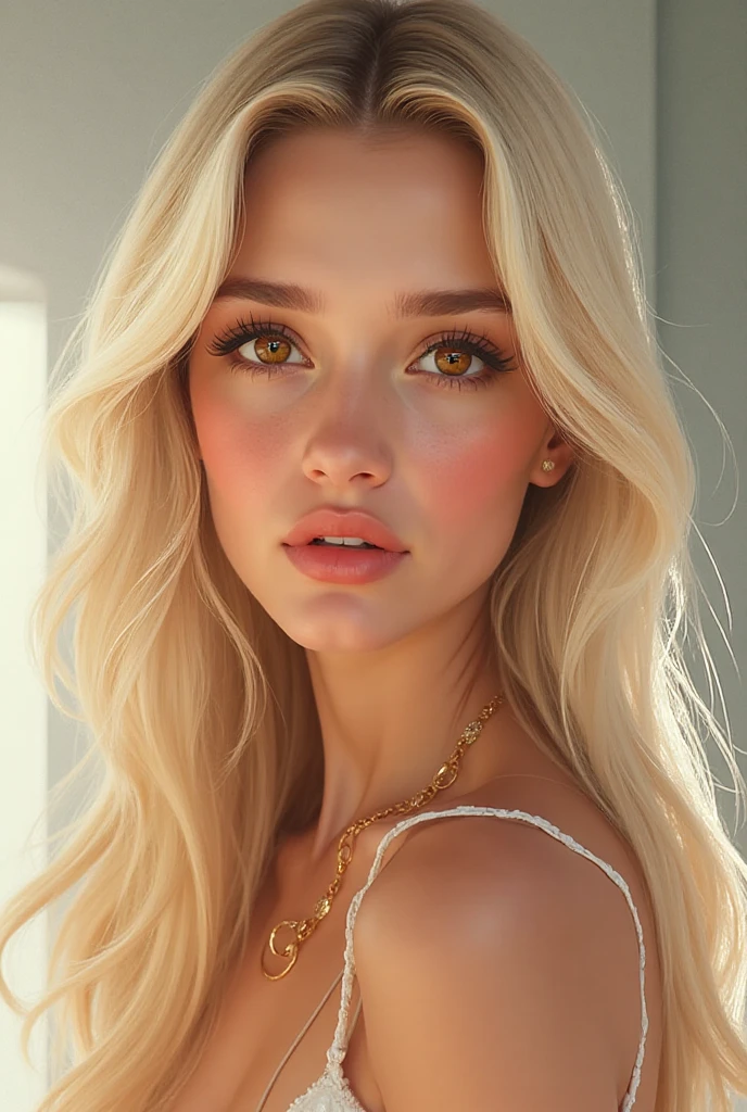 Quality (photo realistic style, UHD, 16k, Textured skin, superdetail,hight resolution), effects (Fujicolor), a portrait of a beautiful woman, whitedress, The perfect female face, summer garden in the background, Sunny day