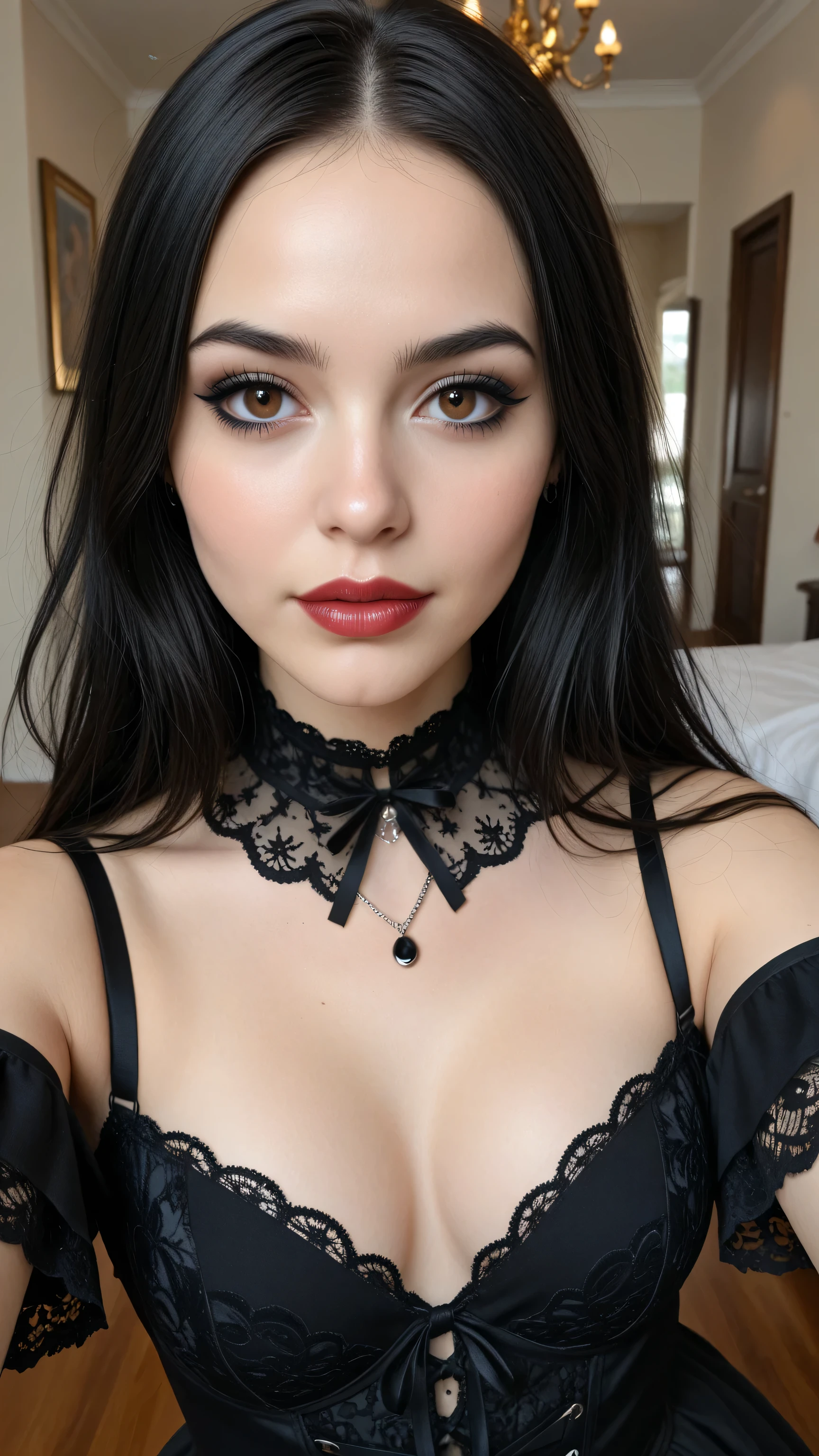 (Oh. mujer:1.2), poco iluminado, (pechos medianos:1.3), (sonriente:1.1), (piel muy detallada:1.0), ojos detallados, 8K HD, DSLR, soft lighting, Mejor calidad, film grain, (Flaco:1.2), (??????:1.2), (Estilo Gothic pastel:1.1), ancho, cabello rubio, (Pelo lacio:1.1), (Ohily hair:0.8), (delineador de ojos:1.1), Marcas de belleza. Mujer arafed con orejas de gato ????? y camisa negra., gothic girl, gothic girl aesthetic, 1 7 - year - old gothic girl, chica de escena, pale gothic beauty, Gothic, gothic aesthetic, mirada ????, vibraciones de terror Gothic, portrait of a gothic catgirl, gothic girl, ambiente Gothic, muy hermosa top model gotica, gothic aesthetic