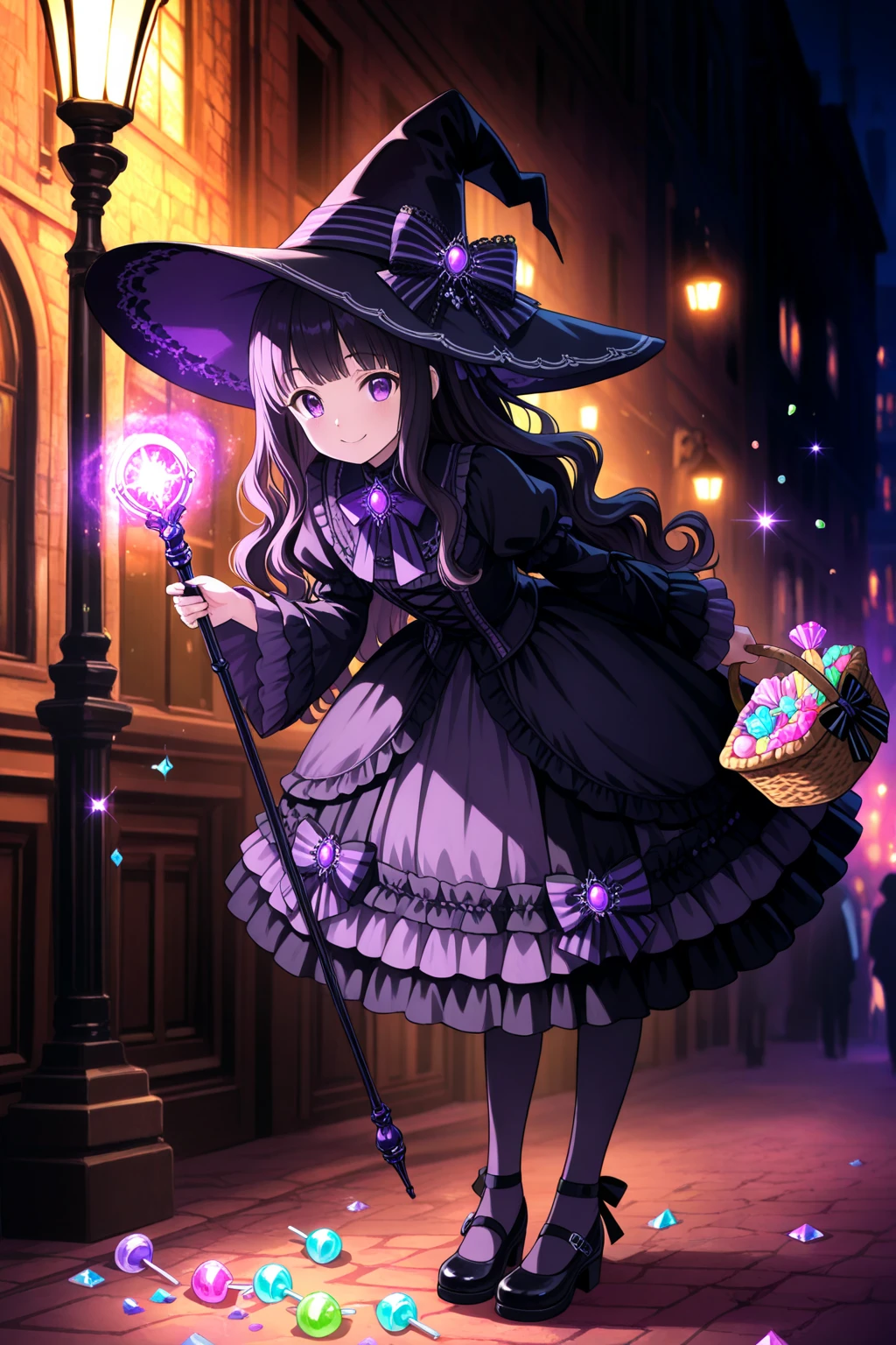 (((16k))), (((hight quality))), (((high-level image quality))), (((beautiful colorful eyes))), (((beautiful colorful hair))), ultra detailed colorful antenna hair, (((smile))), (((happy))), (((16k quality full moon))), (((extremely detailed background))), (((starry sky background))), (((town background))), (((unity 16k wallpaper))), (((masterpiece))), (((best quality))), (((ultra-detailed))), (((an extremely delicate and beautiful))), (((beautiful detailed eyes))), (((beautiful detailed glow))), ((((ultra detailed colorful plaid dress)))), (((peer in from below))), ((cowboy shot)), ((face focus)), (((ultra detailed plaid witch hat))), ((( shot))), (((purple plaid ))), (((purple over-kneehighs))), (beautiful five-fingered hand), ((hyperrealistic)), ((箒に跨る)),