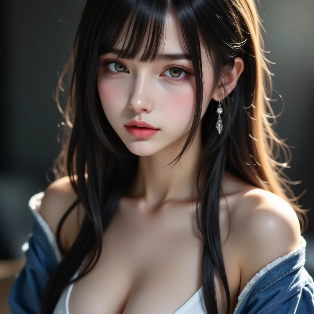 (Highest quality,4K,8K,High resolution,masterpiece:1.2), Very detailed, (Realistic,photoRealistic,photo-Realistic:1.37),(Beautiful attention to detail, Beautiful lip detail, Very detailed目と顔, Long eyelashes),Studio Lighting,Physically Based Rendering,Vibrant colors,(Sunburned skin),(Burning purple flame), (Pitch black, Shadowy figure), (Strong gaze), (Mysterious Aura), (Ominous Presence), (mysterious beauty),(Flowing black hair), (Intense expression), (Ethereal atmosphere),(A magnetic being), (Subtle signs of danger), (Dramatic lighting), (Intricate details of her face), (Clear skin), (Luminous tattoo),(A mysterious energy surrounds her), (Smoky Vines), Big Breasts, (Black Satin ), (), (Silver Jewelry), (Sparkling amethyst necklace),(Ominous background), (A faint whisper in the air), (Eerie silence), (Sinking into darkness),(Invisible Forces), (Casting a Spell), (Controlling Shadows), (Magical Power), (superpower), (Captivating beauty),(Intense and captivating), (Powerful aura), (Mythical witch), (Bewitching Presence), (Engage your audience), (Hauntingly beautiful),(Contrast of light and dark), (Mystical elements), (Mysterious glow), (Purple World), (Hypnotic and surreal),(masterpiece:1.2), (Super detailed),(Realistic,photoRealistic,photo-Realistic:1.37)