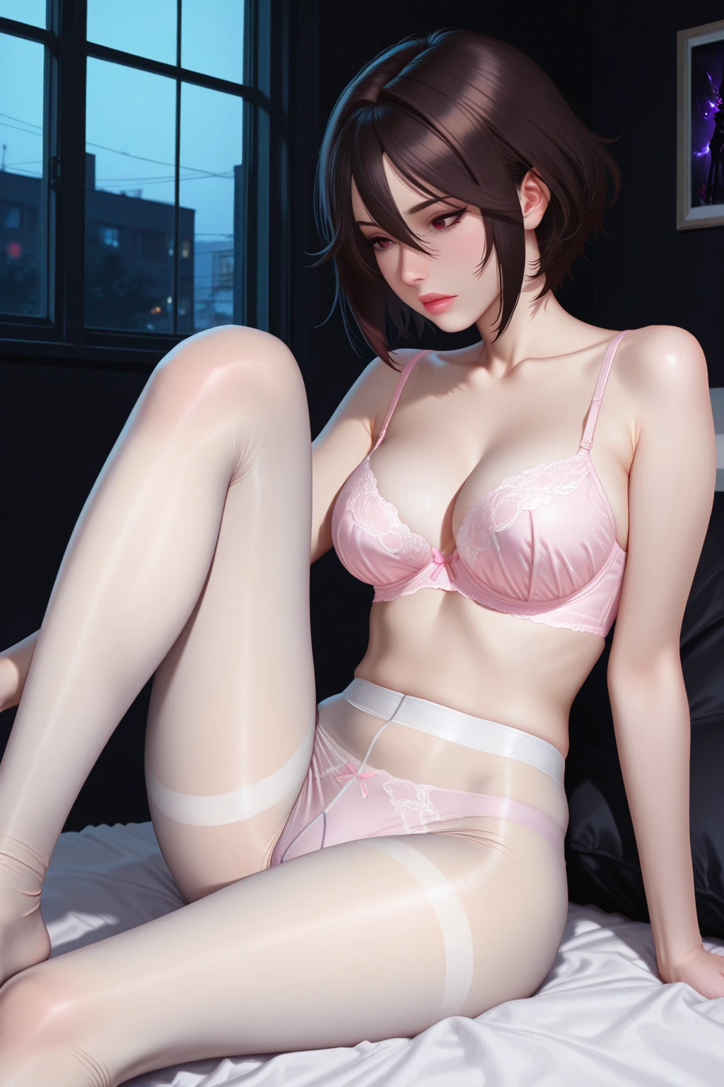 ?????? Temptation, ???????, Exposed, ((????????????)), (??????????:1.1), ((transparent :1.5)), ((???????????????:1.2)), ((??????:1.3)), ((??????? are clearly visible)), Panties disappear，Pubic hair clearly visible，(???????:1.5), (Lingerie transparent, ??????? and ??????? lips can be seen:1.5),(?????? penetration in progress)