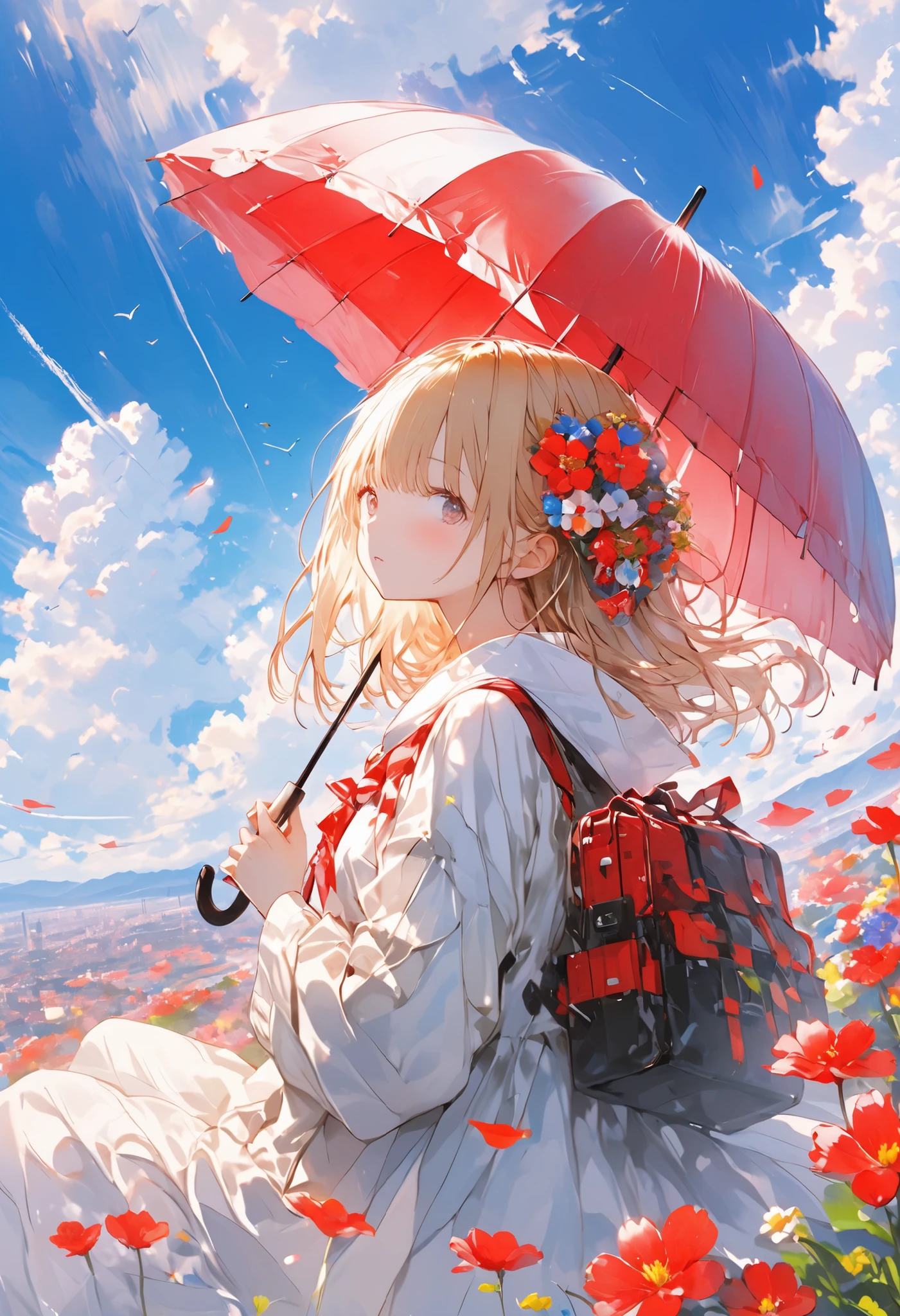 Parachute Day、Expansive Skies and Colorful Umbrella Flowers、A moment of suspense between free fall and graceful landing