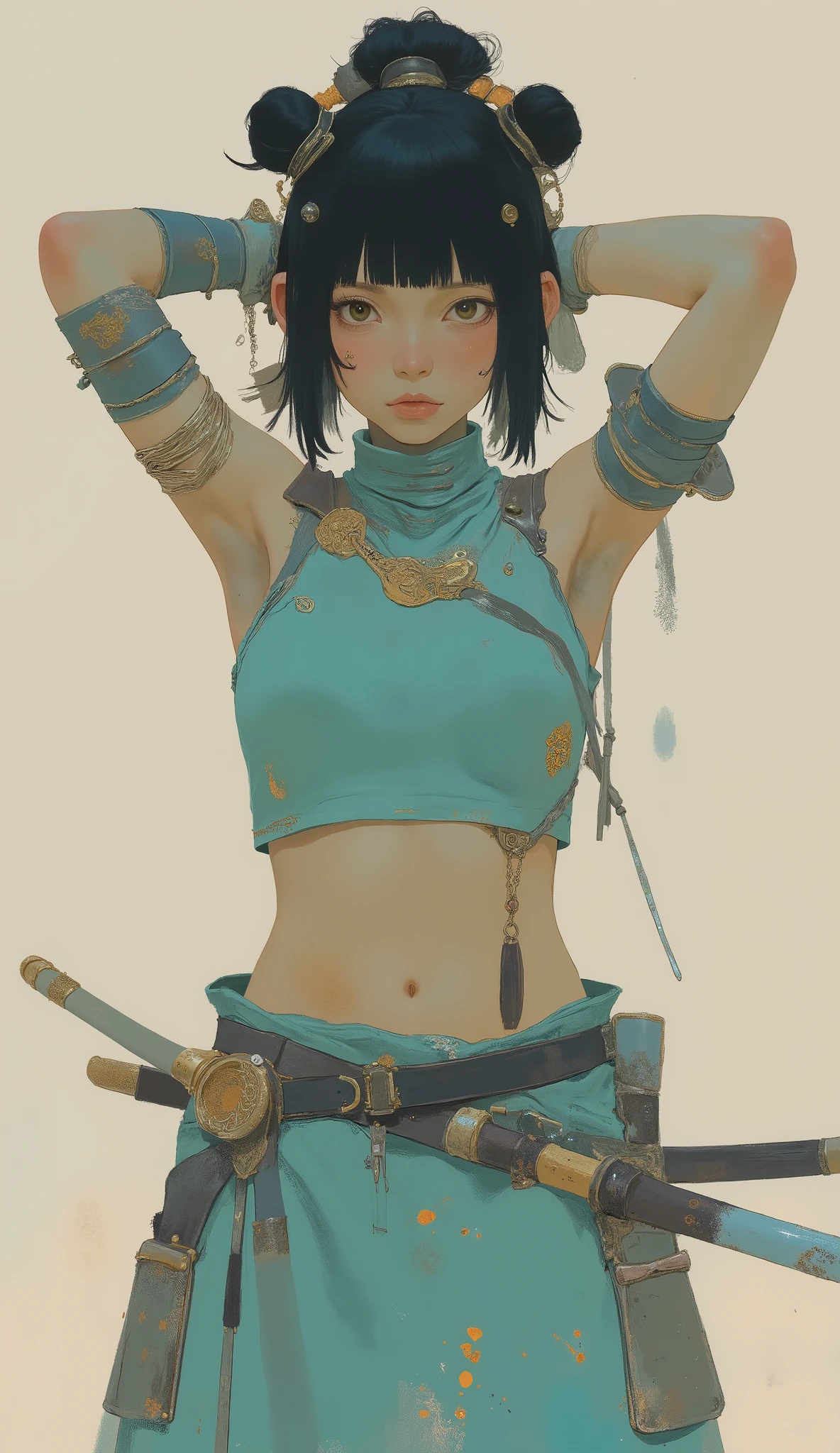 beautiful legacy makeup、short hair、Short Bob、Patsun、Digital tattoo、tattoo、Glare、Loose Hair Color、upon、small、胸がsmall))、One Girl、masterpiece、Japanese girl、Absurd、High resolution、Ultra-detailed、Depth of written boundary、masterpiece、Highly detailed CG、3D Photography、3D Background、Unity、8K、High Resolution、Highest quality、Shadowy、Sharp focus、Pale-skinned、Detailed eyes、Blurred Background、Dynamic Angle、Most amazing super feats exaggeration、Mouth closed、Look at the viewers、Super Clear、Curvaceous