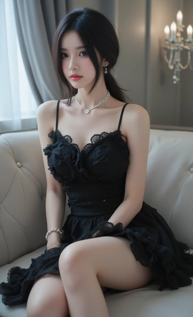 short sleeves,off shoulder, dress, 1girl, ((full body)), fashi-girl, red lips, mature female, makeup, Warm colors, Color saturation, Close up, sitting position, elegant posture, tempting pose, Perfect curves, slim, ????, ???????????, cleavage, slender legs, Confused eyes, bite lip, messy long hair, outdoor, simple casual scene, Random shooting angle, The details are very detailed, Ultra-clear, best quality, official art, elaborate earrings, exquisite necklace, extremely detailed description, Ultra-fine painting, delicate face