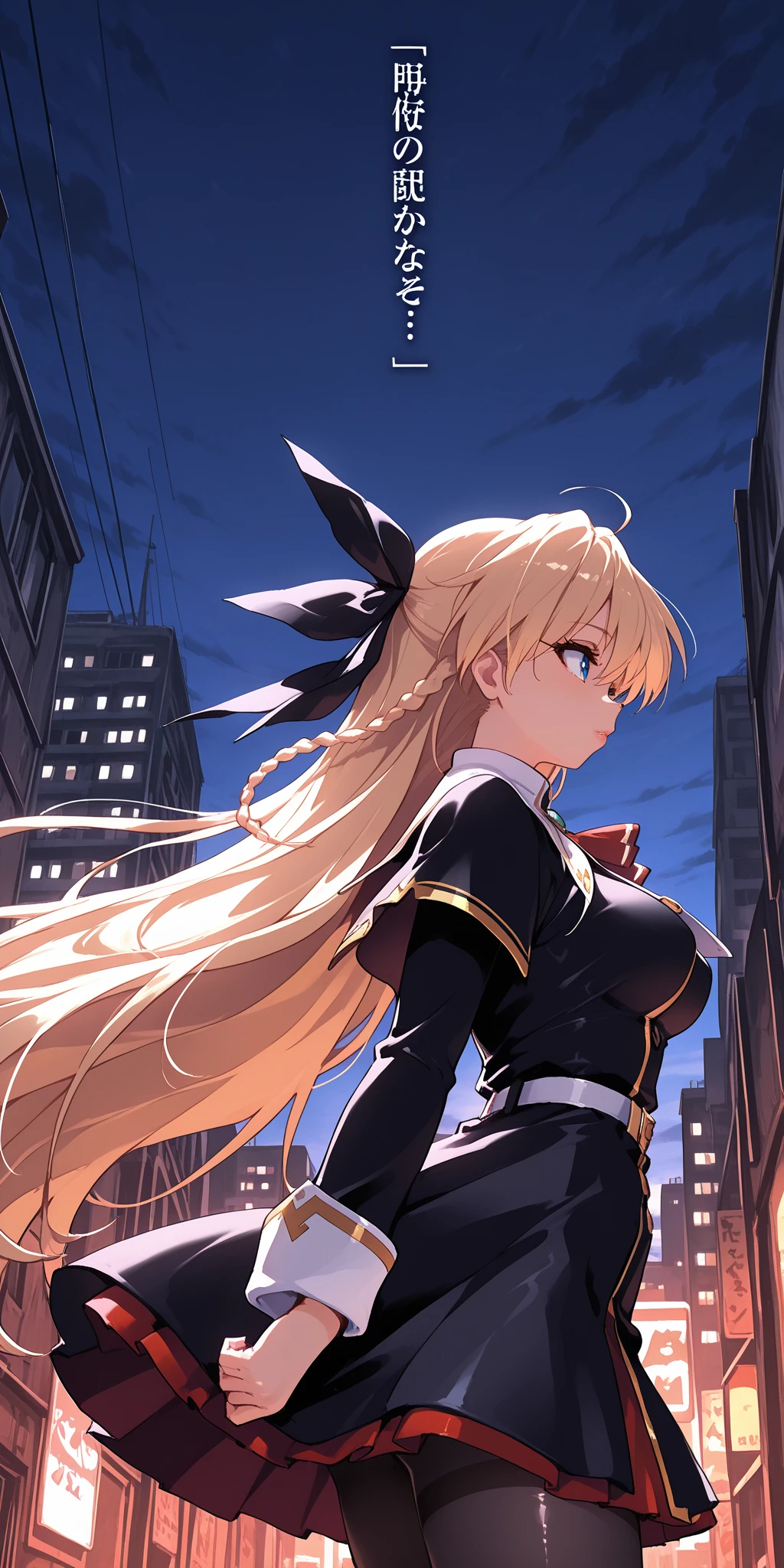 top-quality、Top image quality、masterpiece、girl with((cute little、18year old、Best 、、 85,Beautiful blue eyes、 wide open,Blonde long hair、A slender、Black Samurai Costume、Serious face,On the waist2Japan sword of the book、Fluttering hair、black and white color scheme))hiquality、Beautiful Art、Background with((Black and white world、New York City)),masutepiece、Elaborate design、visualart、depth of fields、The best lighting、highestdetailed、8k,Super delicate、A short distance away、Art of Kurosawa World