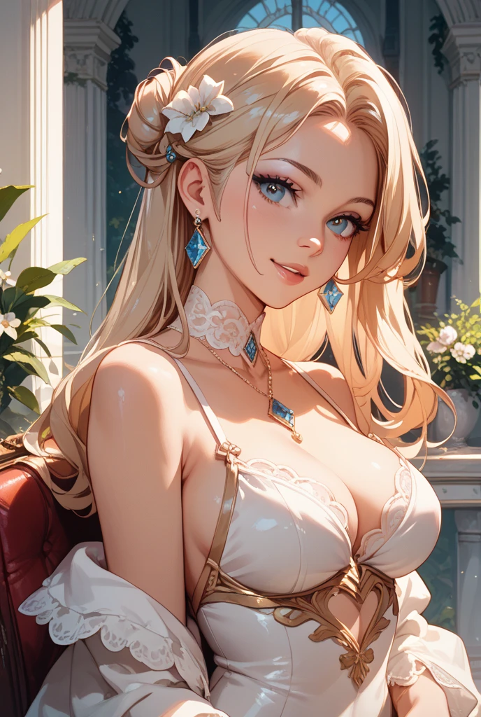 from the side,(Scenes,Fantasy Art,Highest image quality,Surreal主义肖像,(8k),Surreal,best quality,high quality,HD,High quality textures,High Detail,Beautiful and detailed,fine,Extremely detailed CG,Detailed texture,True representation of the face,On the table,present,Dynamic,bold),1 GIL,Ultra-delicate skin,curve,,Beautiful breasts,Huge Breasts,Pale skin,Pointed chest,stand erect,Ponytail,(Very thin hair),(Super soft hair),(Super straight hair),Sweep long bangs,very light copper amber hair,Hair covering one eye,Sportswear