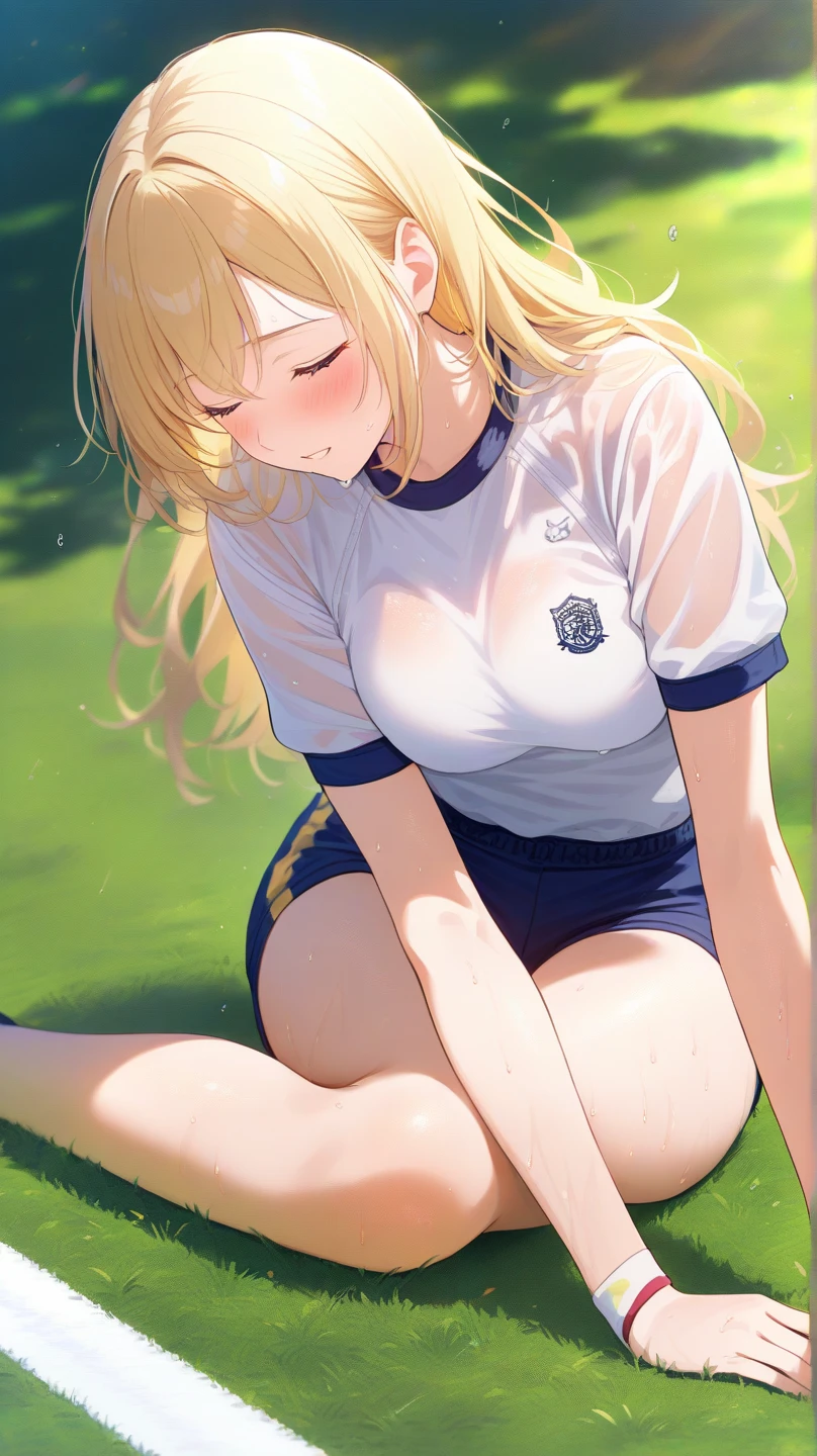 Masterpiece,masterpiece,top quality,super detailed,high resolution,high resolution,8k kin portrait,unity,8k wallpaper high definition c,unity 8k wallpaper,cute type,little:1.5,loli:1.5,,realistic,real person,. Cute,little,portrait,glossy skin,high definition,(16years:1.2),(1 girl),(sports ground:1.6),cute,perfect face,seriously (blush:1.5),((cute:1.5)),(blonde ponytail:1.5),:1.3,((short sleeve gym clothes:1.2)),(((clothes lifted:1.5))),((:1.2)),showing vagina,(spread legs:1.5),,((:1.8)),((1boy:1.8)),(( :1.2)),(lying:1.8),(:1.5),(embarrassed,blush:1.3),((intercourse with a man)),boy on top:1.5,(POV hands,grab legs:1.5),legs up,(team:0.8),(wet:0.8),(sweat:0.8),(trembling:1.3),(parted lips:1.3),(harf open eyes:1.4),(feeling weak:1.2)