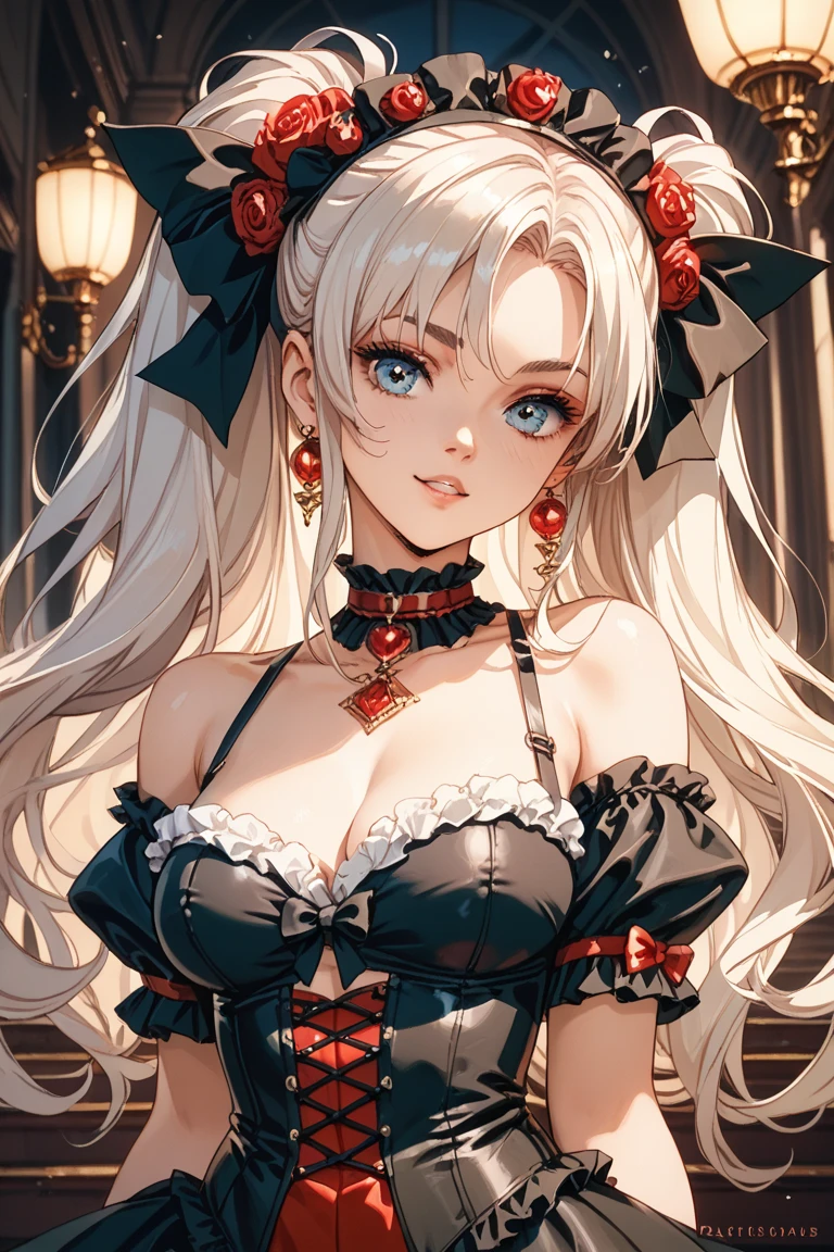 Lana Rose in a red and black ruffled saloon girl costume, skinny, Slim and thick, Small waist, 8K, Karabet, brothel, nffsw