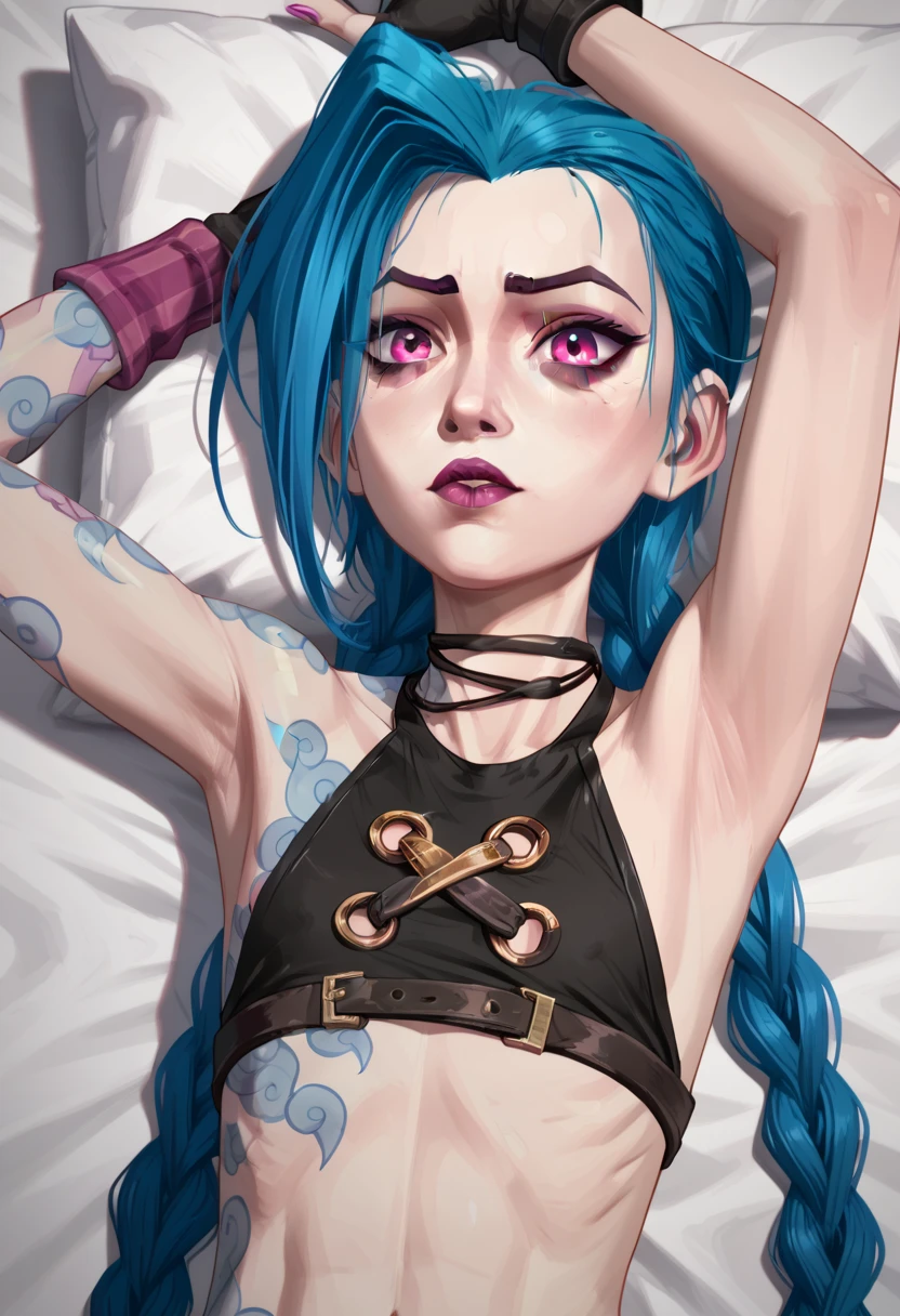 detailed, (), (1girl, solo:1.3), masterpiece, hd, (Nelliel_tu_Odelschwank, skull, red face mark), (weak, thick_thighs, thick_lips, big_:1.4), green_hair, best_quality, (realistic, ), (:1.3), , relaxed, amused, (_view, _spread, _spread:1.4), barn, (lineart, flat colors:1.3)
