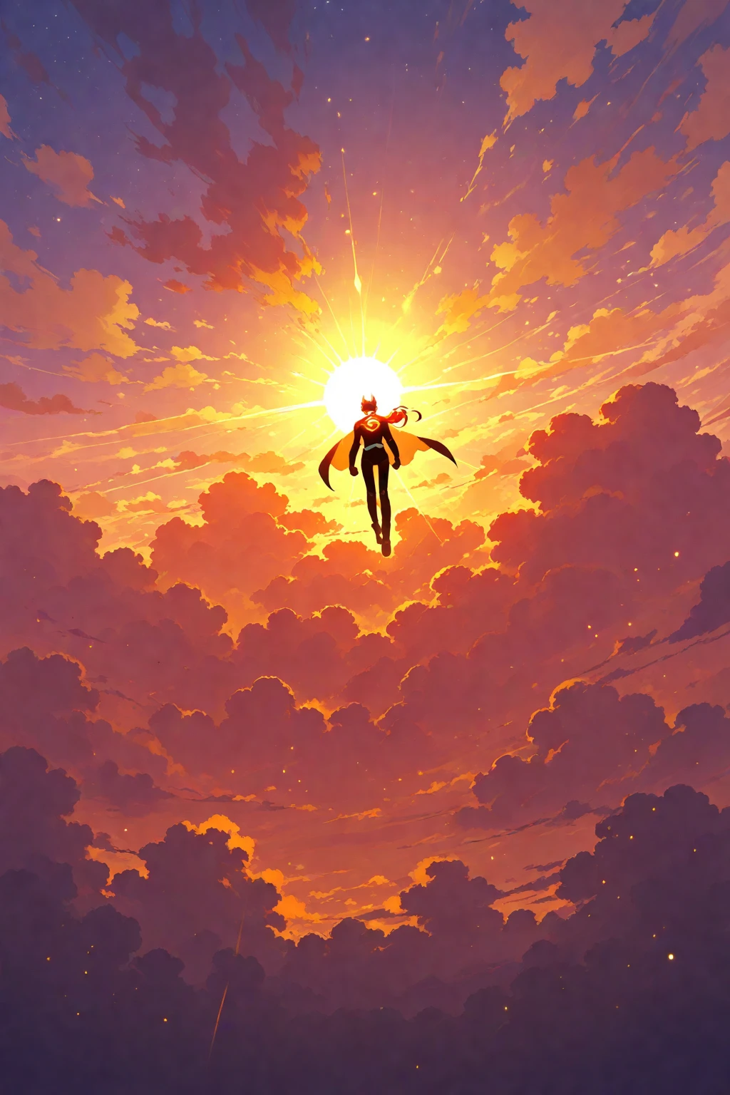 two suns colliding, epic scenemy, magical enviroment