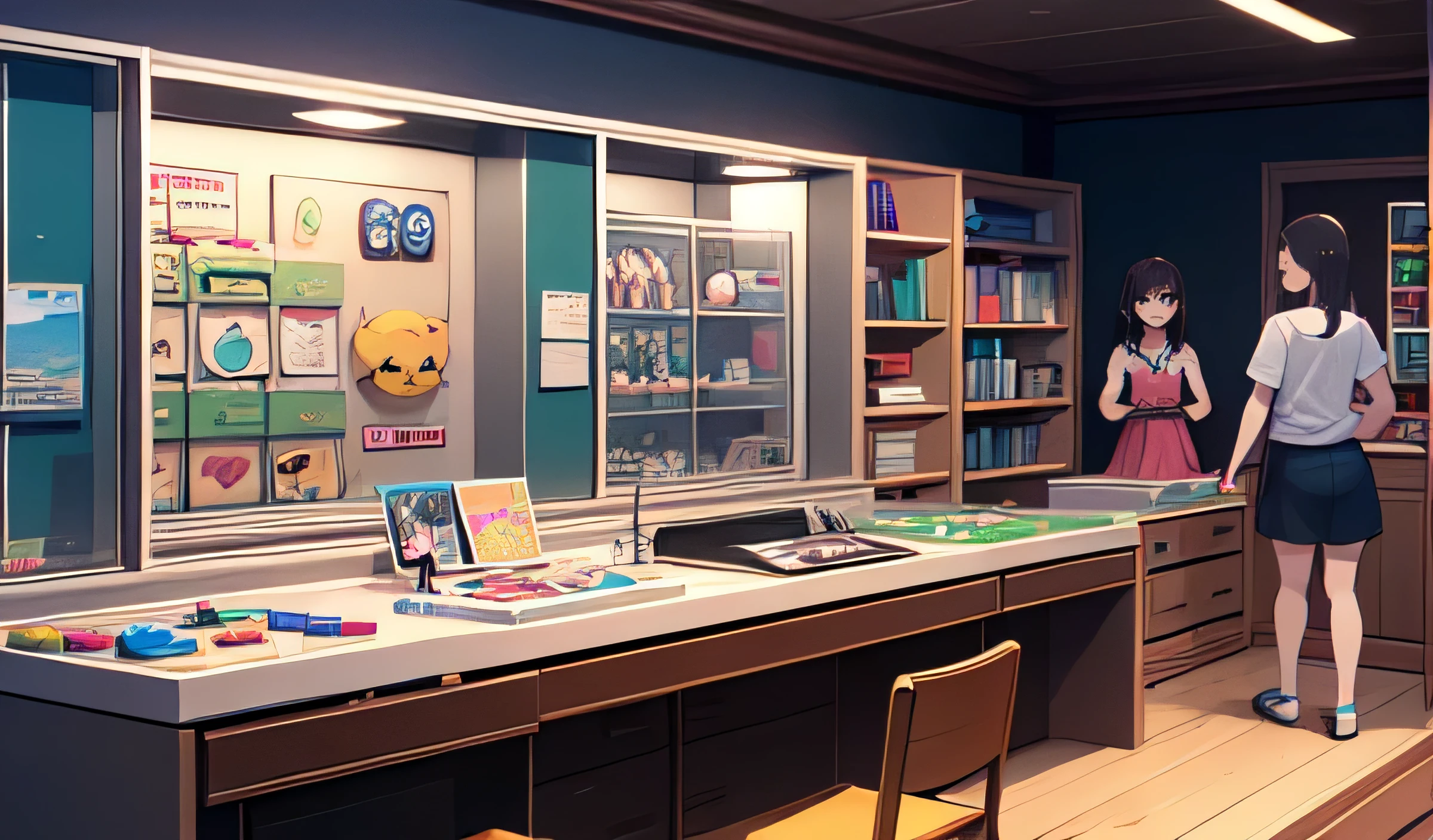 (((masterpiece))), (((Highest quality))), ((toys)), Place your hand on the bottom panel, Operate the long joystick, toy, Komi Shoko, plushies, Rear View,