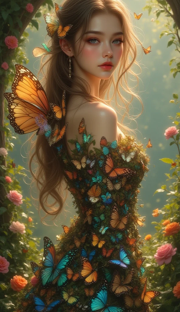 Official Art, Unity 8K Wallpapers, Very detailed, Beautiful and aesthetic, Beautiful, Masterpiece, Best Quality, (Zentangle, Mandala, Entanglement, Entanglement), ( of Flowers:1.2), Dynamic Angles, Cowboy Shots, The Most Beautiful Forms of Chaos, Elegant, Brutal Design, Vivid Colors, Romanticism, Thorny Vine, Whirlwind, Intricate Costumes, Intense Colors, Looking Back at the Viewer,