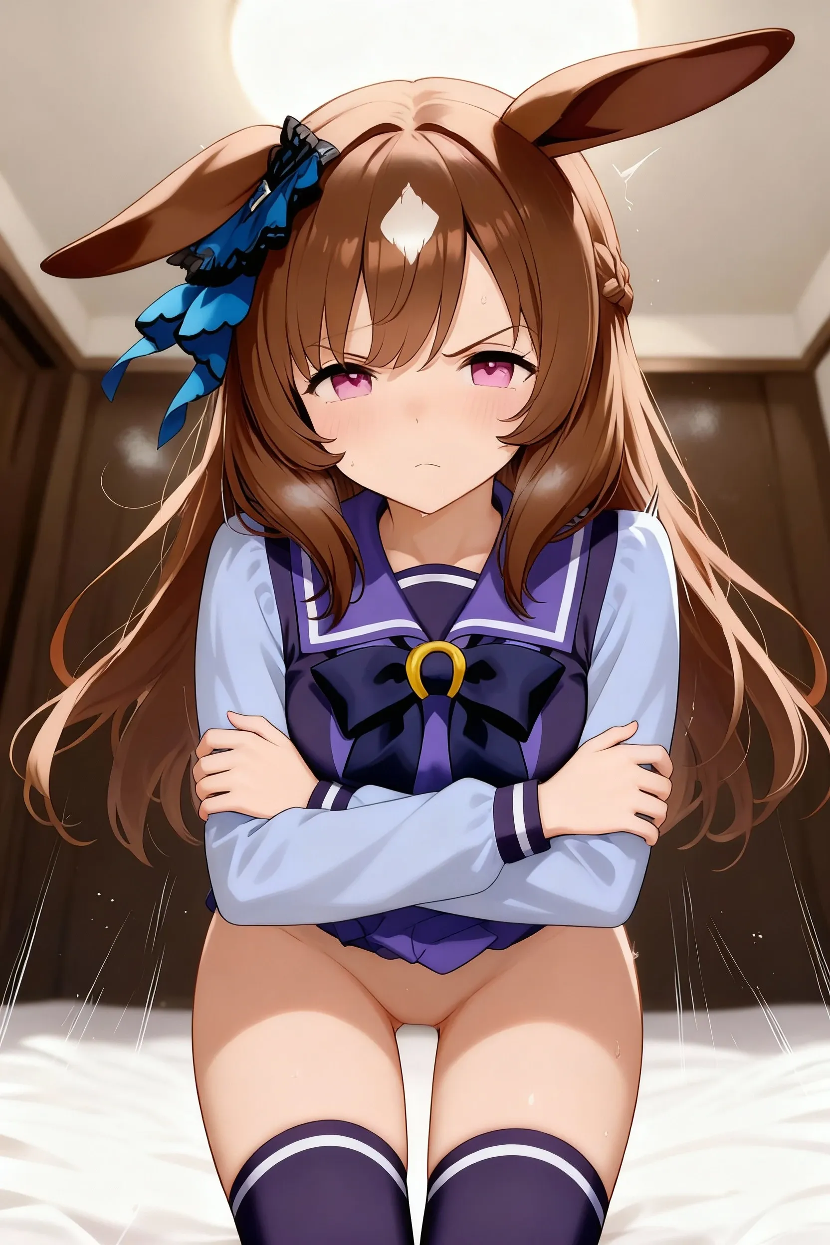 Adorable, Curly Hair, Soft Hair, Cute Bangs, masterpiece、Best image quality、最high quality、 cryin ,Cute Characters, Most detailed, high quality、(??????????, 1boy, ?????, lying, vaginale, ??? pov, ???????????, ???, ????)、nose blush、steam、Shiny Hair、Very fine and beautiful bright eyes、Very detailed, clear and beautiful face, Awards, Anatomically correct、((Scared))