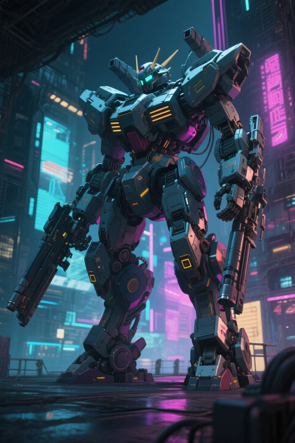 1 giant blue robot, slick design  cyberpunk, stunning gradient colors, stylized, ((battle pose, battle stance)) smoke, fire, raining
anime, masterpiece, best quality,   (extremely detailed CG unity 8k wallpaper), (best quality), (best illustration), (best shadow), absurd res, realistic lighting, beautiful detailed glow