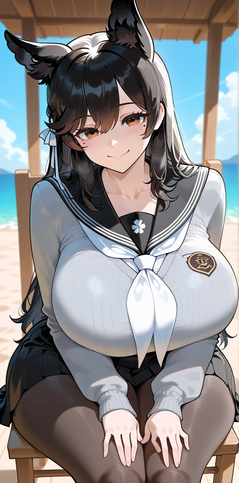 (nsfw,)(tsukioka kogane,tsukioka kogane\\idolmaster\\,gigantic breast,ponytail hair,hairbow),((solo girl)),((Perfect body,))((Super beautiful,))((High quality,))((Heavy breathing,sweat, Sweaty and wet all over,)),backlit,shiny glossy,gigantic breast, Looking at Viewer,((Beach side,cowboy shot,)),After sunburn,shyly,(half open eyes,)squatting and straddling,spread legs,((shimakaze costume)),