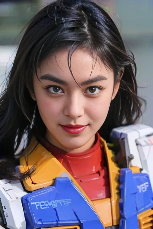 space fighters, japanaese girl, planet, Wolf cut hair, head protector, half red hair、half brown hair