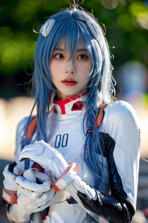 ((tmasterpiece, Best quality at best,Edge quality))Smiling,Alone,1个Giant  Girl,posed for photo,arms along body,((white backgrounid, simple backgound))
Edge plug set, nedium ,  full bodyesbian, skin tight,Wearing the Edge Plug Suit Jumpsuit