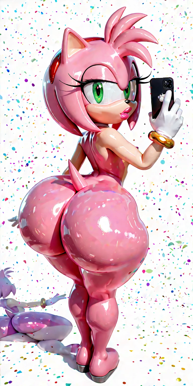 feminine, masterpiece, best quality, newest, absurdres, highres, glamrock chica, beak, green triangle earrings, purple bow in hair, green fingerless gloves, green leopard print leg warmer, purple tiger print legwarmer, leotard, shoulderpads, purple lipstick, from behind, looking back, looking at viewer, half-closed eyes, seductive, alluring, reaching out,
BREAK
club, dark, rave, smoke, neon lights, dynamic background, <lora:Glamrock_Chica_IL:1>